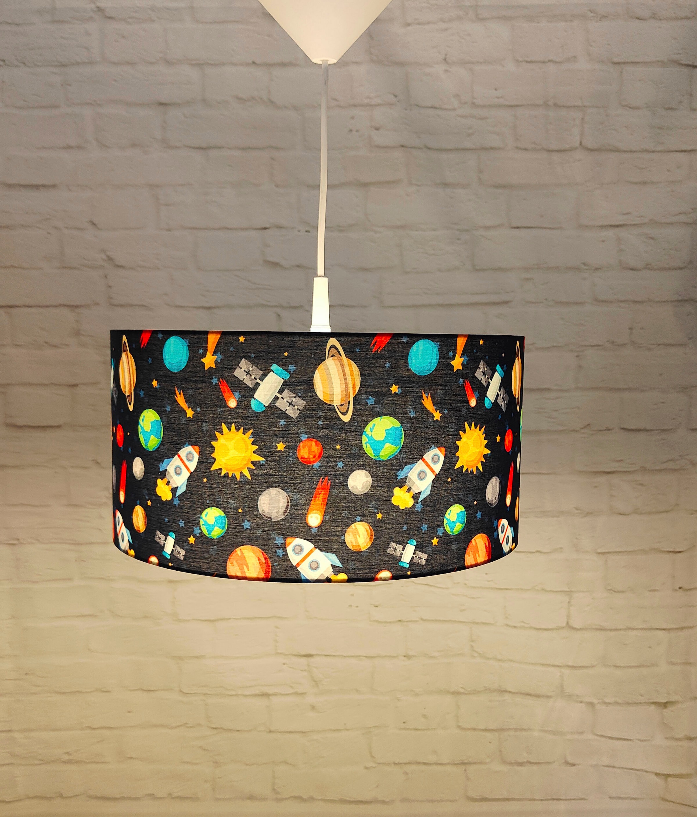 niermann Pendelleuchte »Stoff-Pendelleuchte Weltall« E27 1 Stk. Lampenschirm aus Stoff