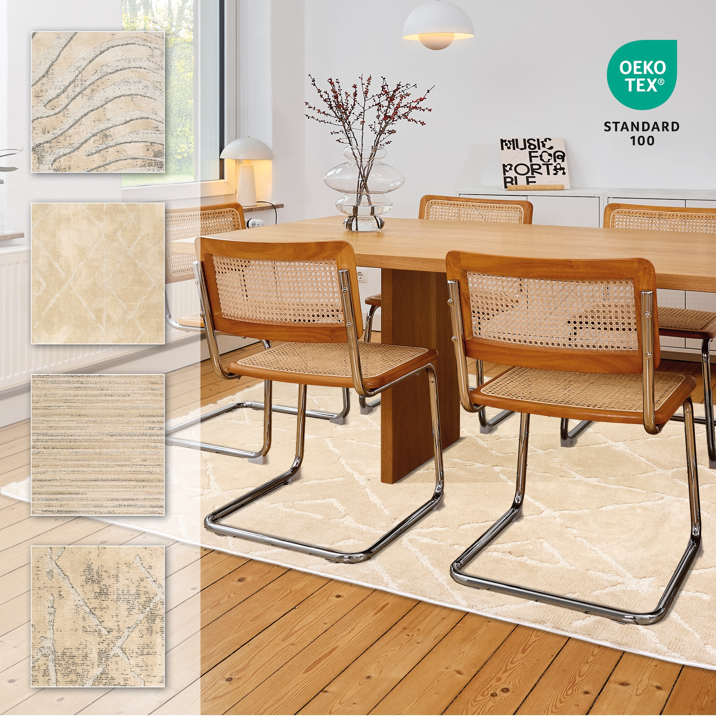ASTRA Teppich »Lou 252«, rechteckig, 10 mm Höhe, Hoch Tief Struktur, Kurzflor, Wohnzimmer, Schlafzimmer