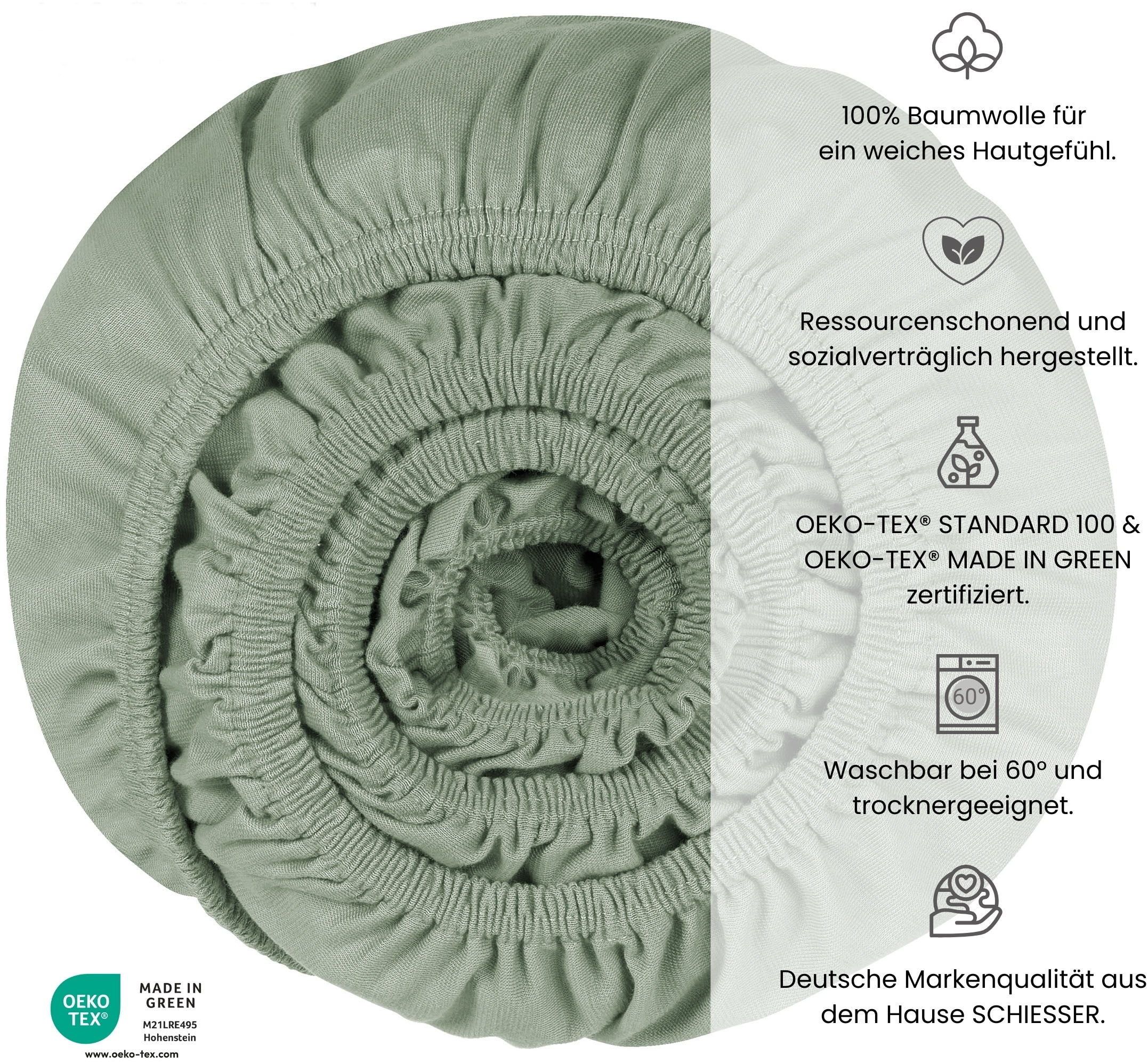 uncover by SCHIESSER Spannbettlaken »New Jersey aus 100% Baumwolle«, Made in Green
