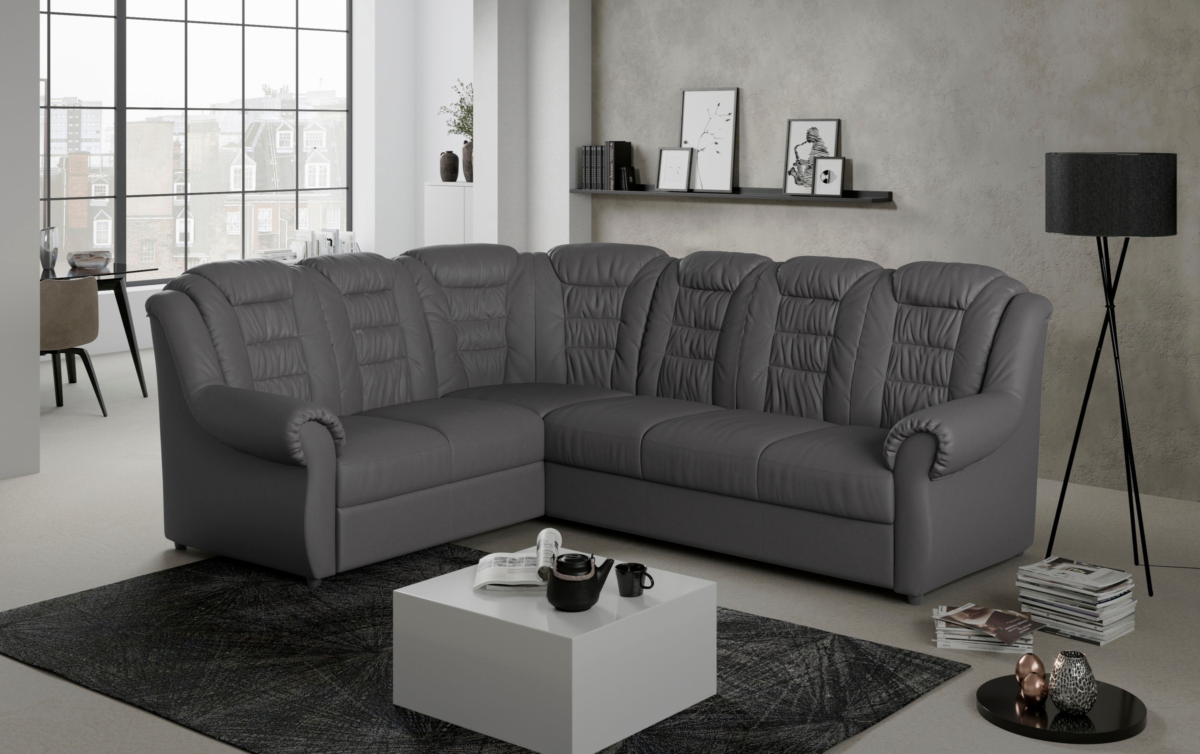 Home affaire Ecksofa »Boston L-Form«, mit hoher Rückenlehne, wahlweise mit günstig online kaufen
