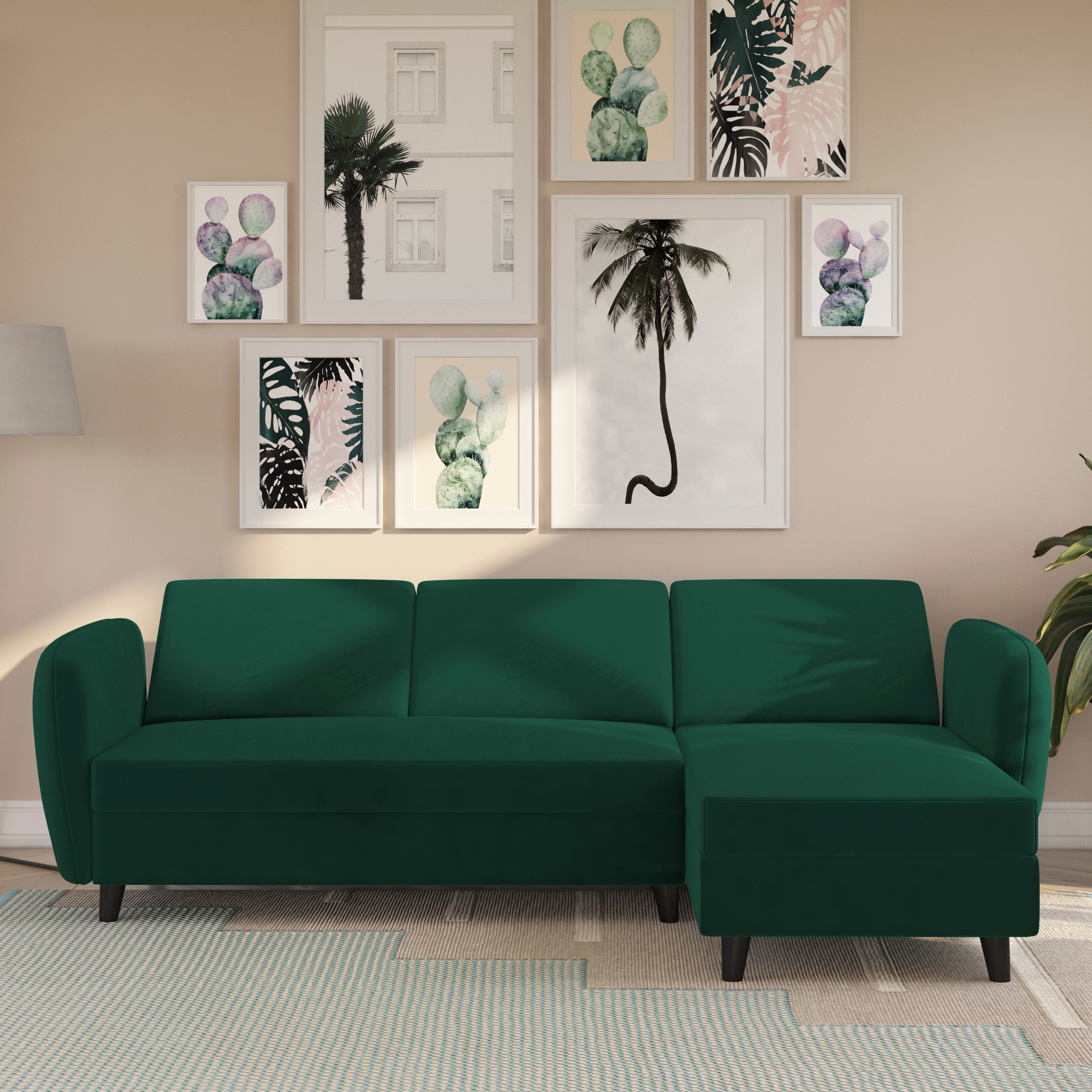 Dorel Home Ecksofa »Perry, L-Form,«, Rückenlehne, verschiedene Farbvarianten, Sitzhöhe 43 cm, Breite 219 cm