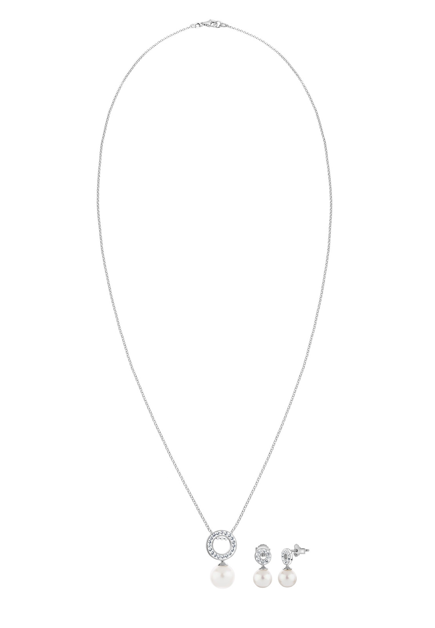 Nenalina Schmuckset »Kreis Kristalle Perlen 925 Silber«