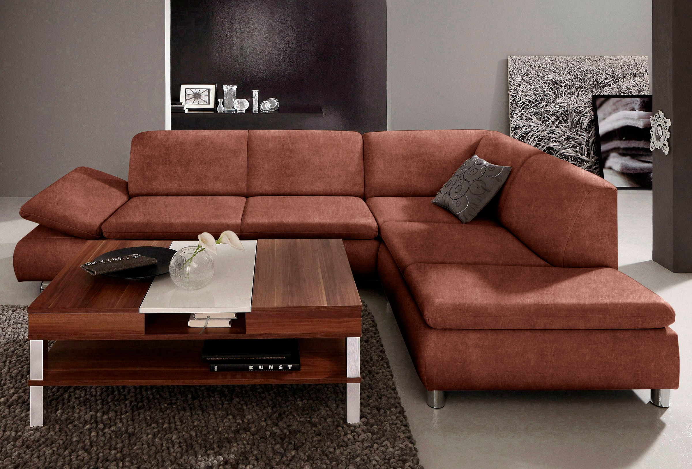 Max Winzer® Ecksofa »Toulouse modern und bequem, aktuelles Design, hoher Sitzkomfort«, mit klappbaren Armlehnen, Breite 271 cm