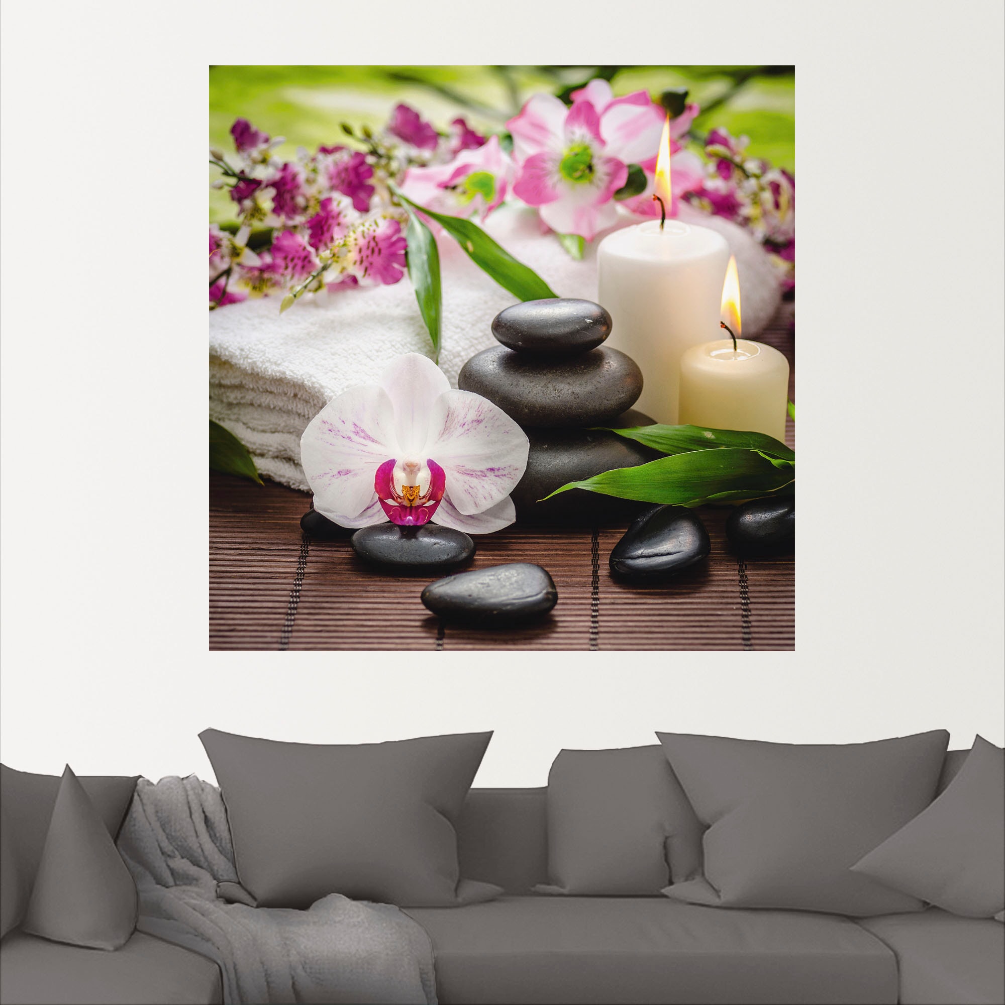 Artland Wandbild »Spa Orchideen Zen Alubild, Rechnung oder Bambus auf Größen versch. Bilder, Kerze«, Wandaufkleber als (1 kaufen Poster Leinwandbild, St.), in