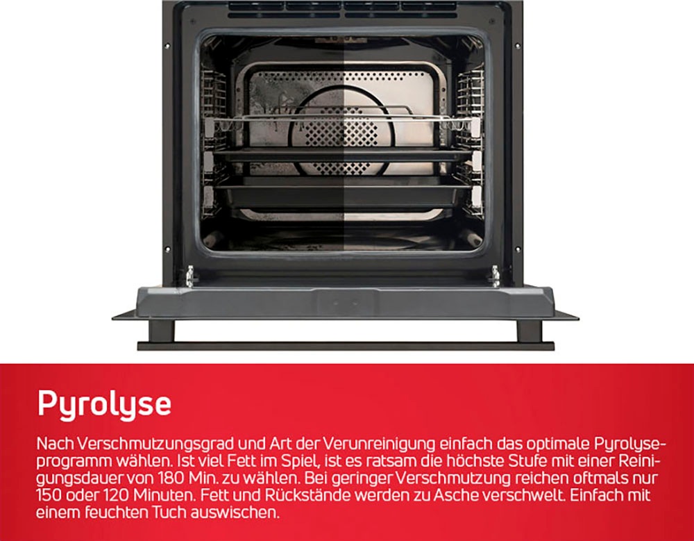 Amica Einbaubackofen »EBPX 946 700 E«, EBPX 946 700 E, mit Teleskopauszug nachrüstbar, Steam Clean, Pyrolyse-Selbstreinigung, XXL-Garraum