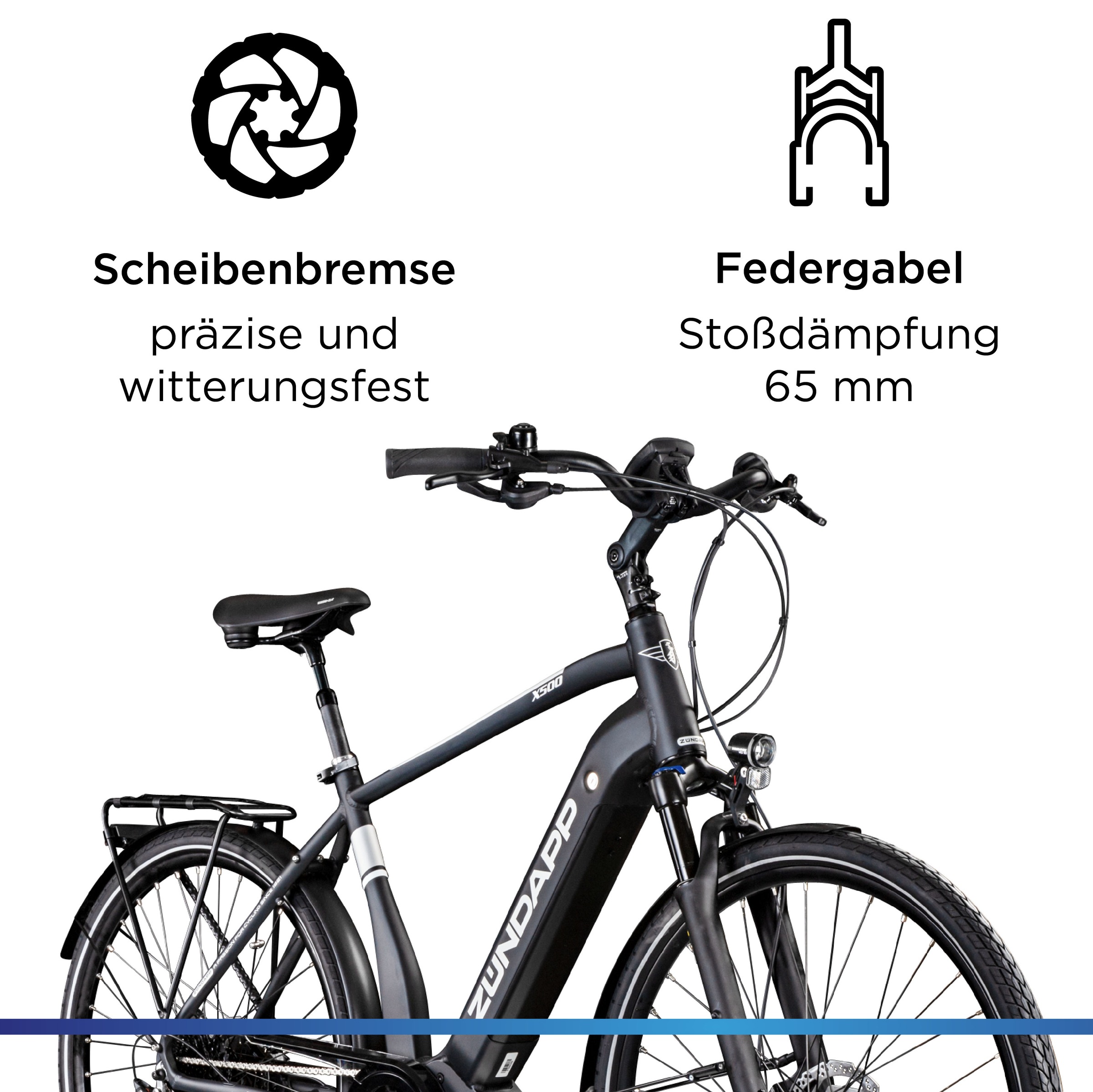 Zündapp E-Bike »X500«, 11 Gang, Shimano, Deore, Mittelmotor 250 W, Pedelec, Elektrofahrrad für Damen u. Herren