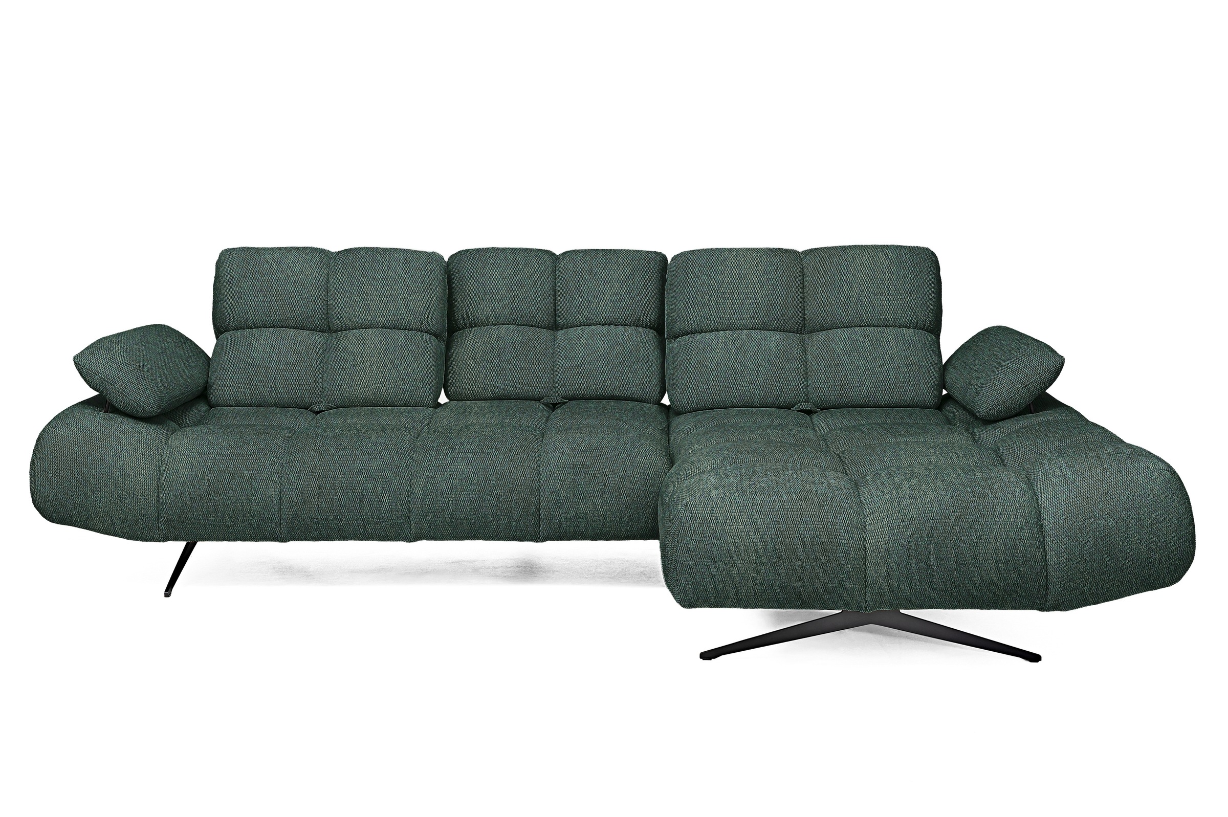 WERK2 Ecksofa »Prado-S Designer Sofa in L-Form mit Bubble-Optik, 285 cm breit« Sitztiefenverstellung an allen 3 Rückenelementen & Schwebe-Optik
