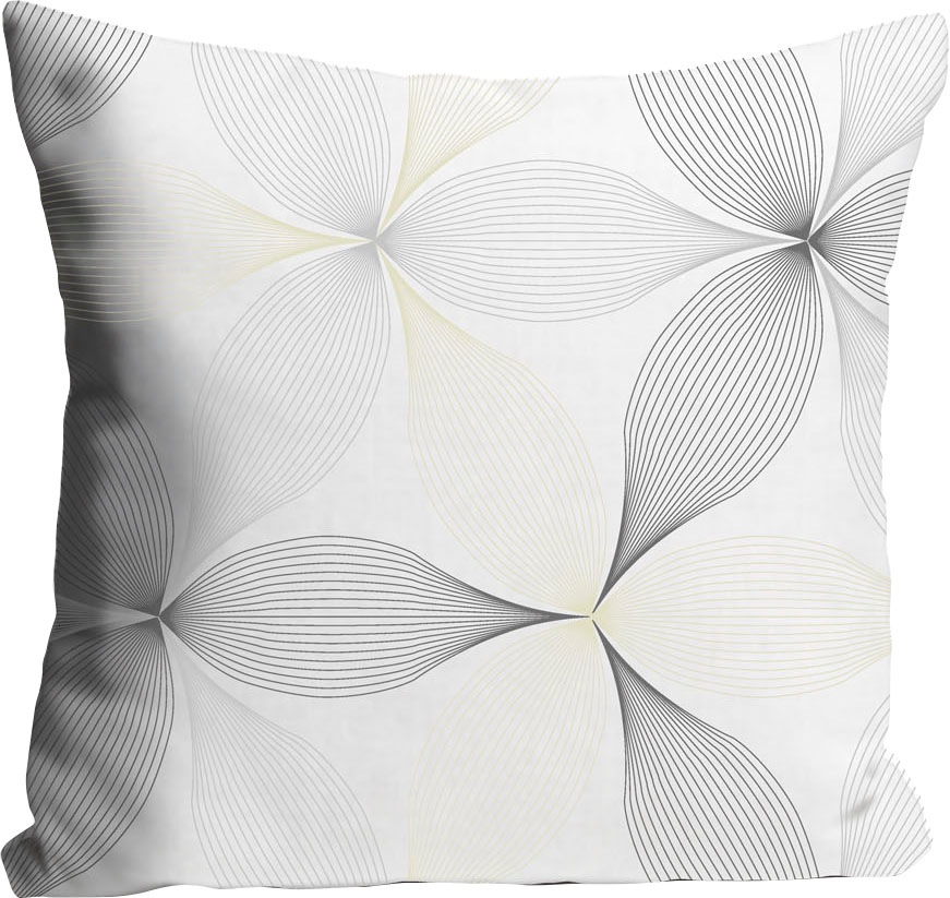 queence Dekokissen »Imogen«, Kissenhülle,Graue Blümchen,Floral,Zart,Elegant günstig online kaufen
