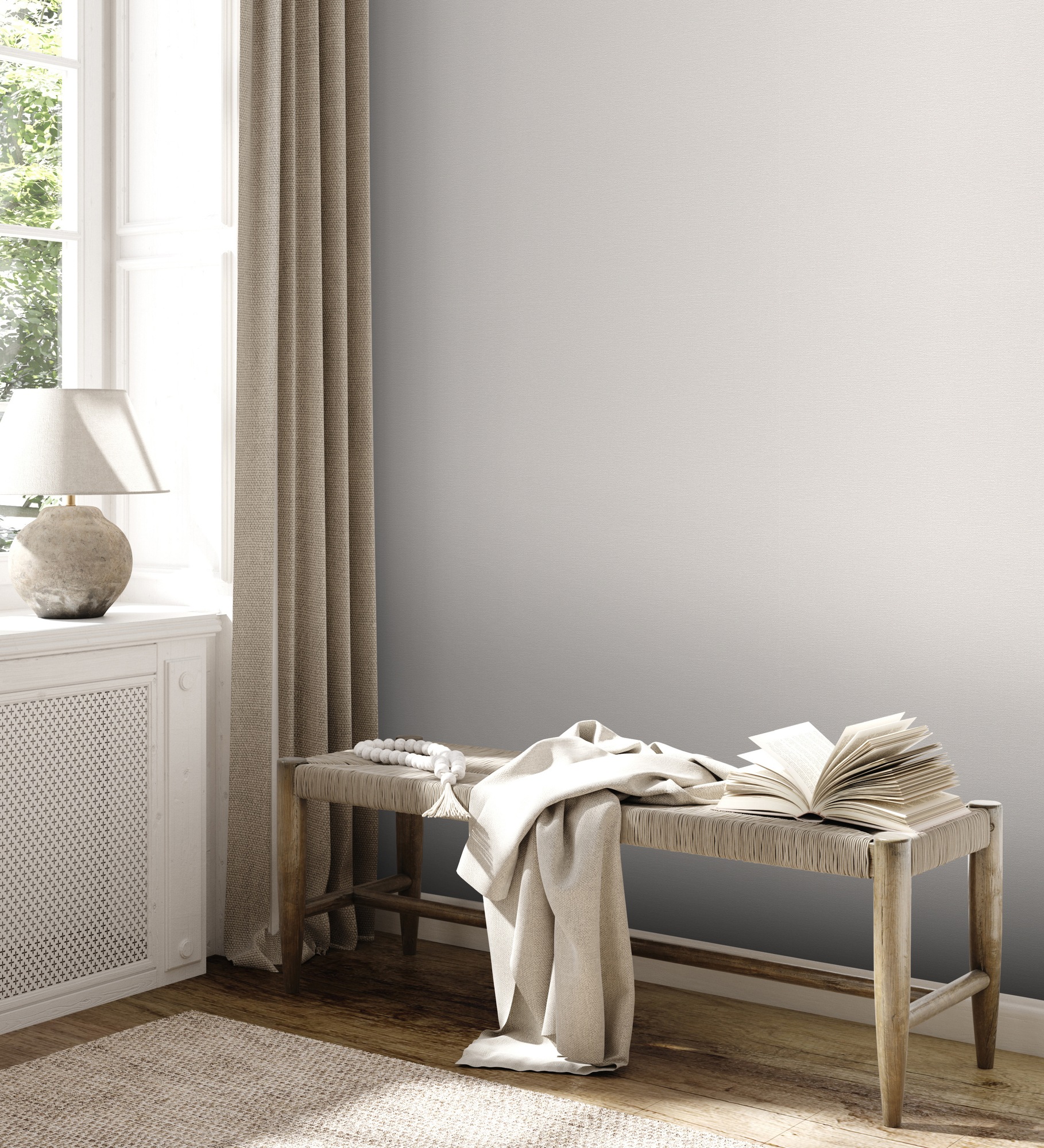 A.S. Création Vliestapete »Unitapete Ginko«, matt-gemustert-neutral, Tapete einfarbig Tapeten Wohnzimmer Schlafzimmer Küche modern Design