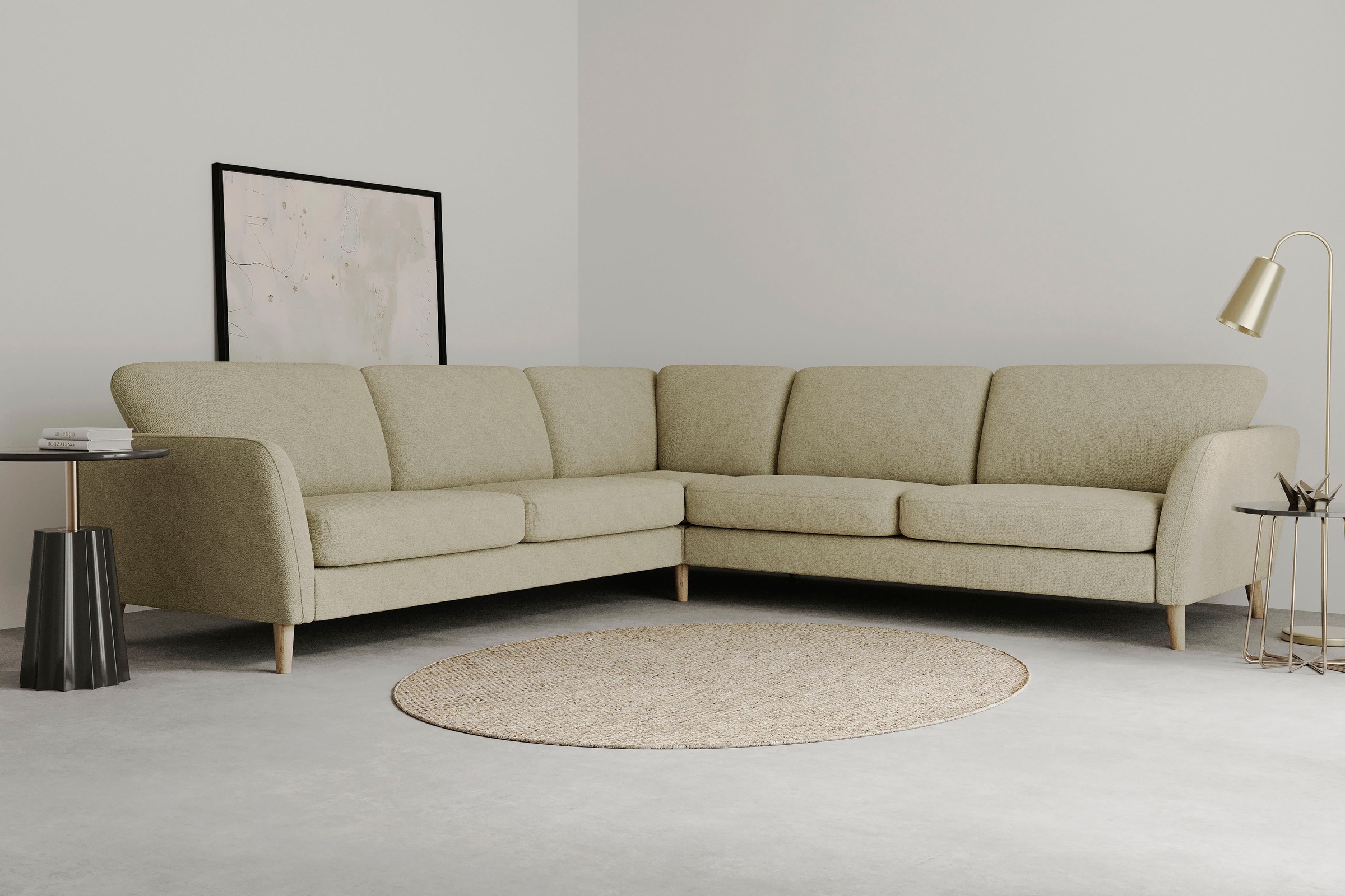 Home affaire Ecksofa »MARSEILLE 278/278 cm, L-Form, Webstoff, Flachgewebe, günstig online kaufen