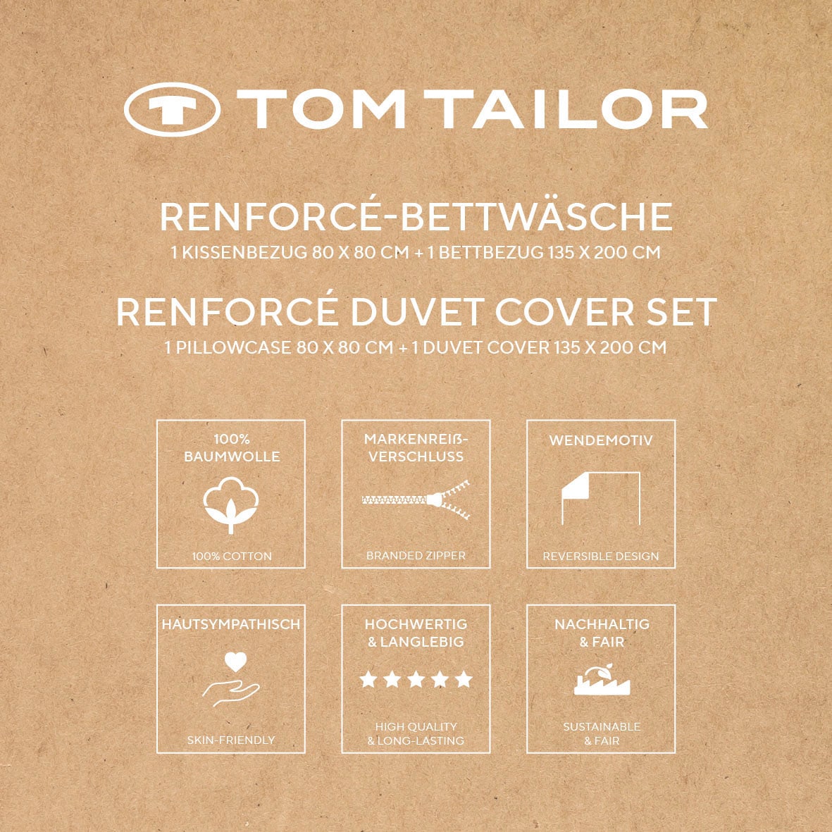 TOM TAILOR HOME Bettwäsche »BOLD STRIPES in Gr. 135x200cm, 155x220cm oder 200x220cm«, new bedroom, mit farbigem Markenreißverschluss