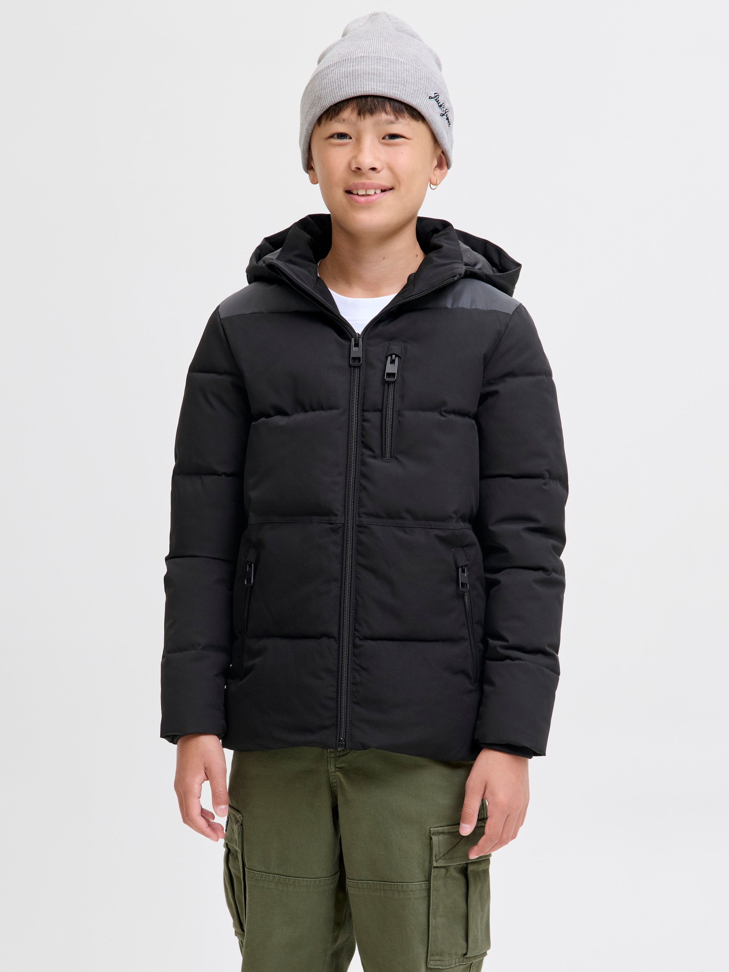 Jack & Jones Junior Steppjacke »Jjeowen Reflective Puffer Sn Jnr« MitKapuze