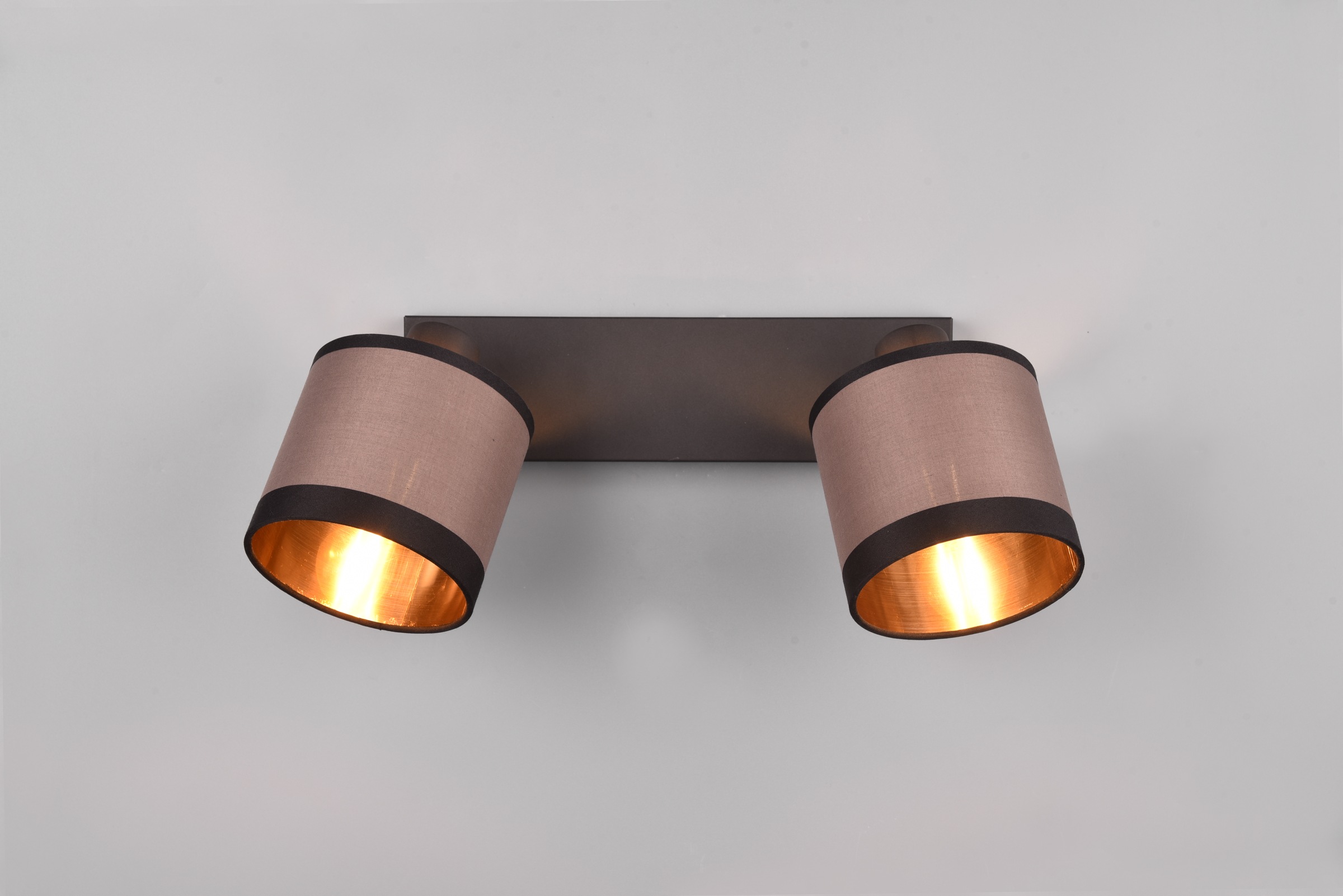 REALITY Leuchten Deckenstrahler »DAVOS, Deckenspot 2-flammig exkl 2xE14 max 10 W Stoffschirm zweifarbig«, 2 flammig, Leuchtmittel E14 | Leuchtmittel wechselbar, Wandspot Deckenspot schwenkbar Leuchtmittel wechselbar Flur Küche