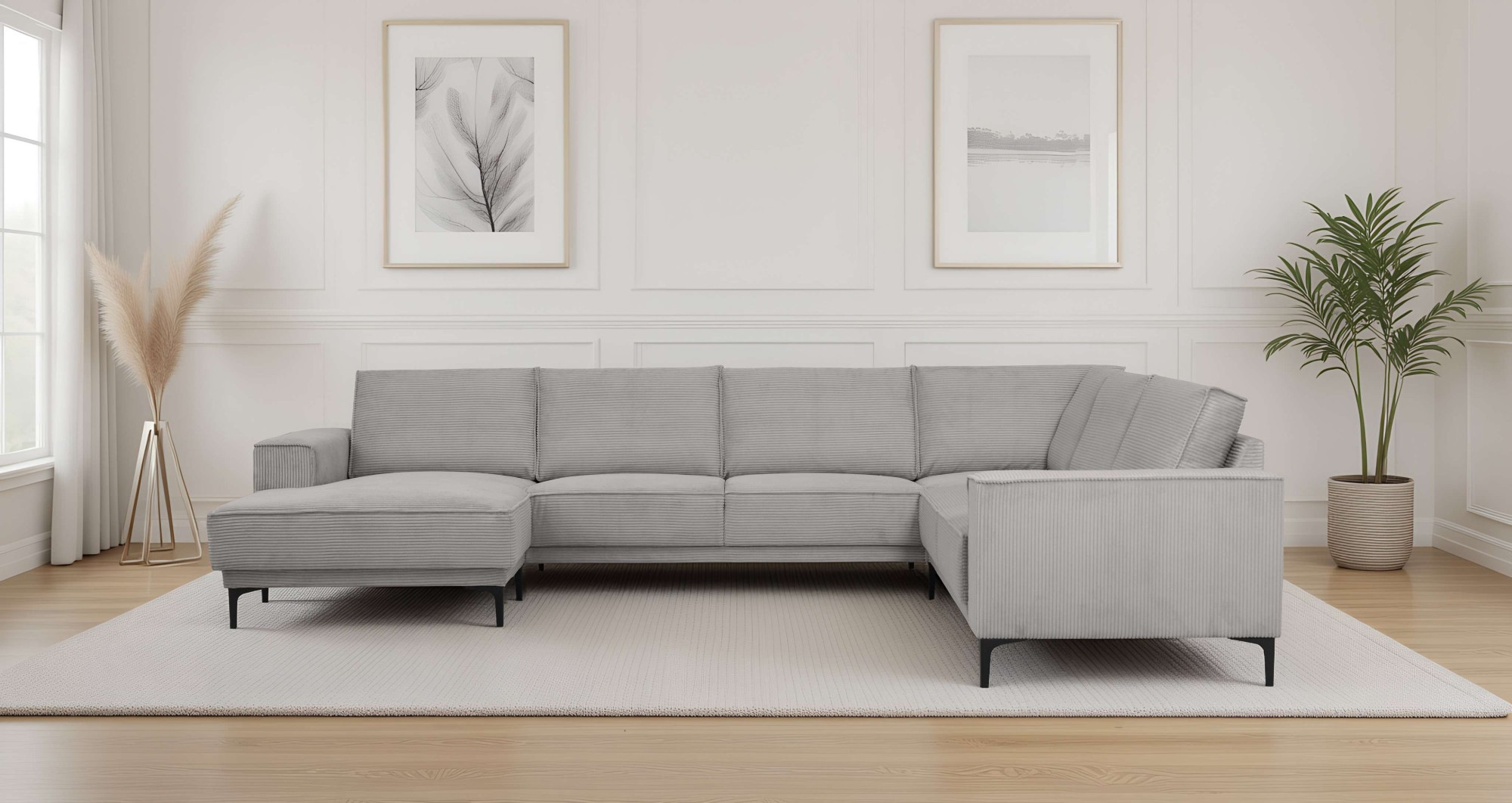 PLACES OF STYLE Wohnlandschaft »XXL Sofa Oland, Struktur, Flachgewebe, Luxu günstig online kaufen