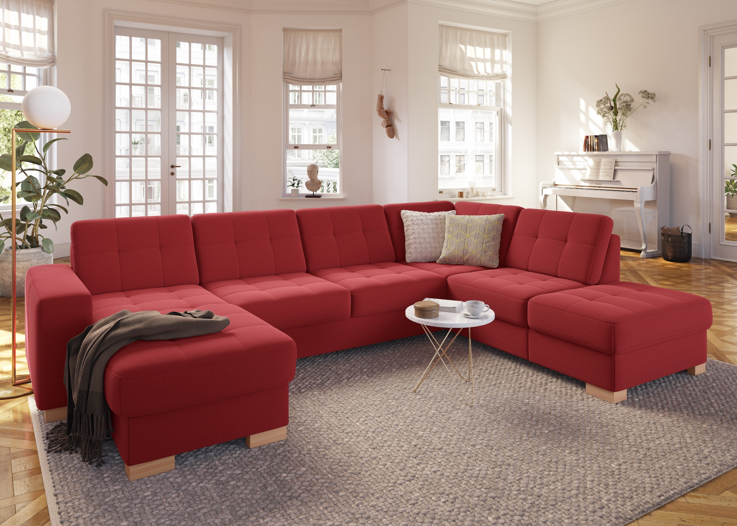 sit&more Wohnlandschaft »Quincy U-Form«, wahlweise mit Bettfunktion und Bettkasten