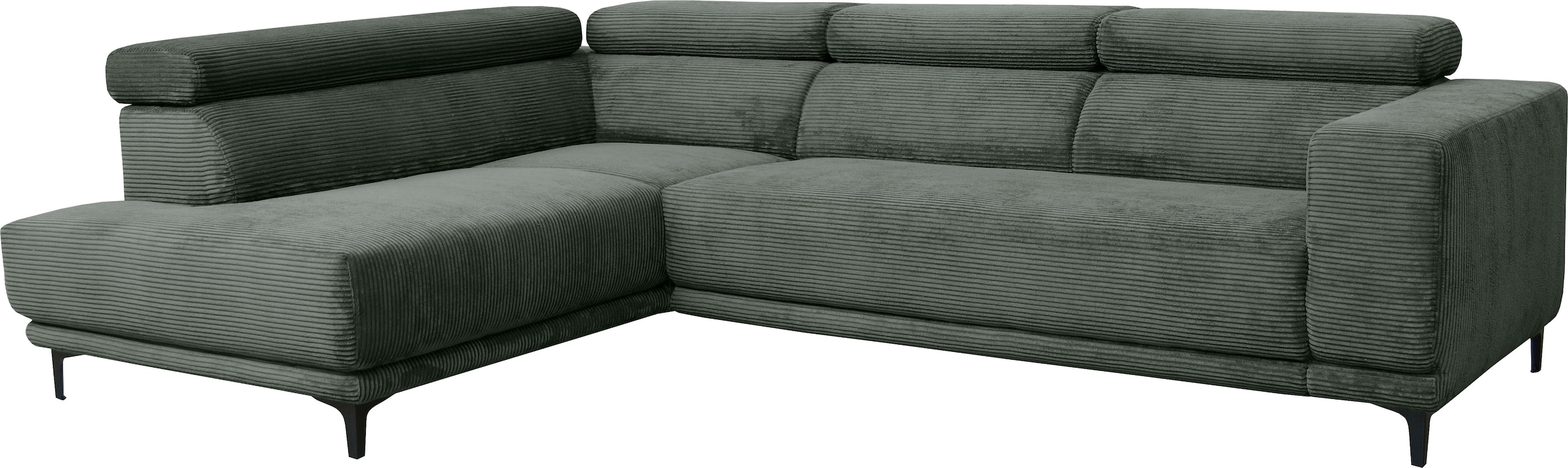 alina Ecksofa »Hikari«, wahlweise mit Sitzvorzug, in modernem Cordstoff, Breite 302 cm