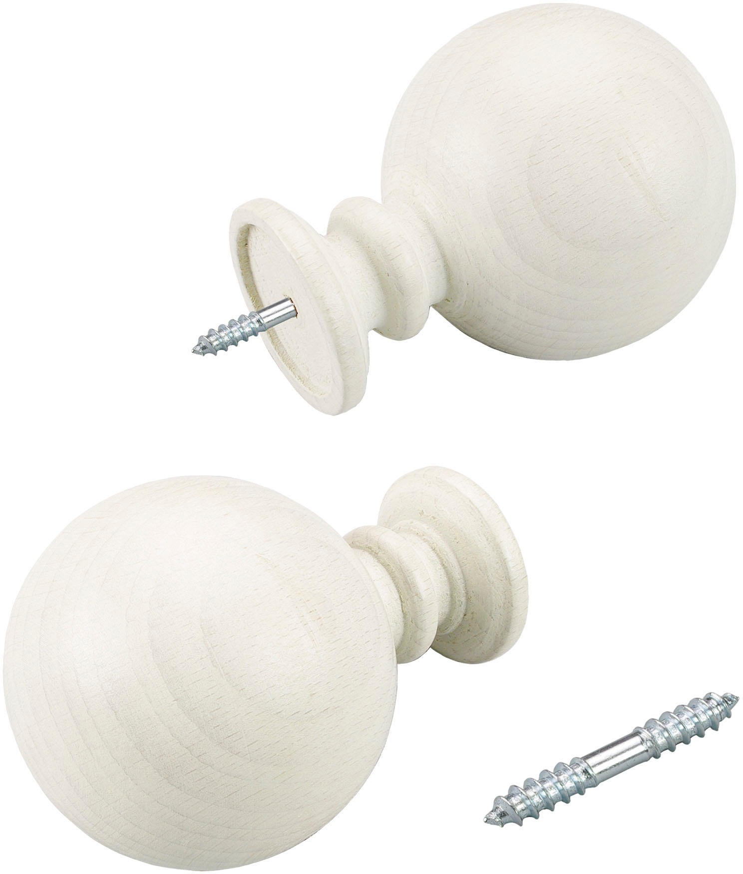 Liedeco Gardinenstange »Stilgarnitur 28 mm Kugel«, 1 läufig-läufig, Fixmaß, Gardinenstange Komplett