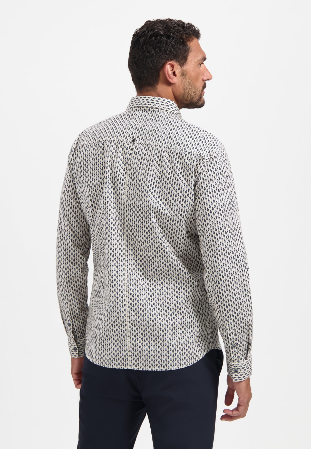 NO EXCESS Langarmhemd »No Excess Stretchhemd mit Print«