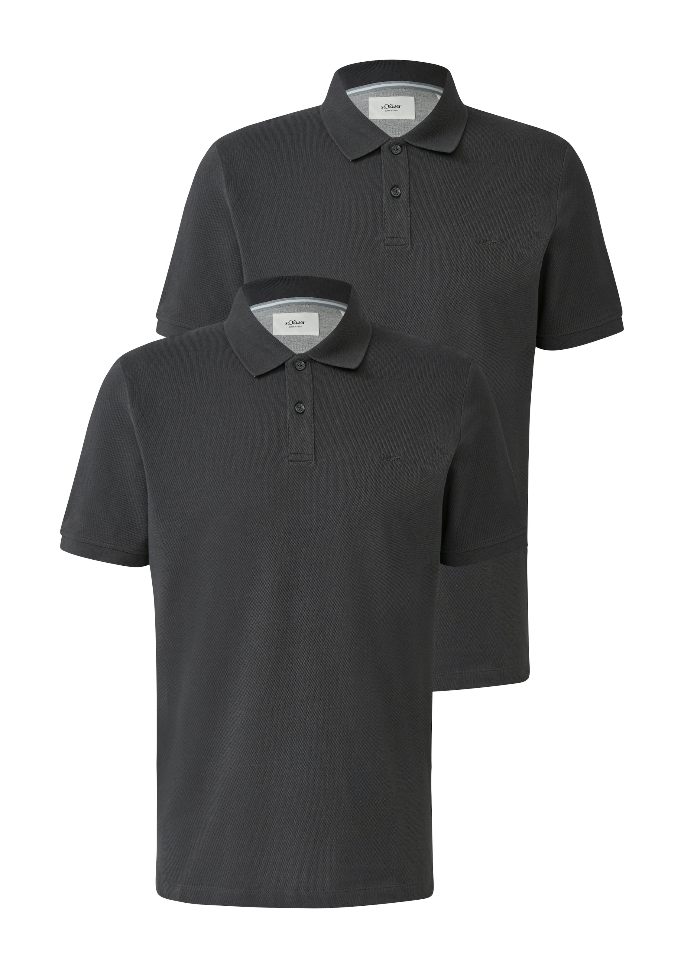 s.Oliver Poloshirt Packung, 2 Stk. mit Logo Stickerei