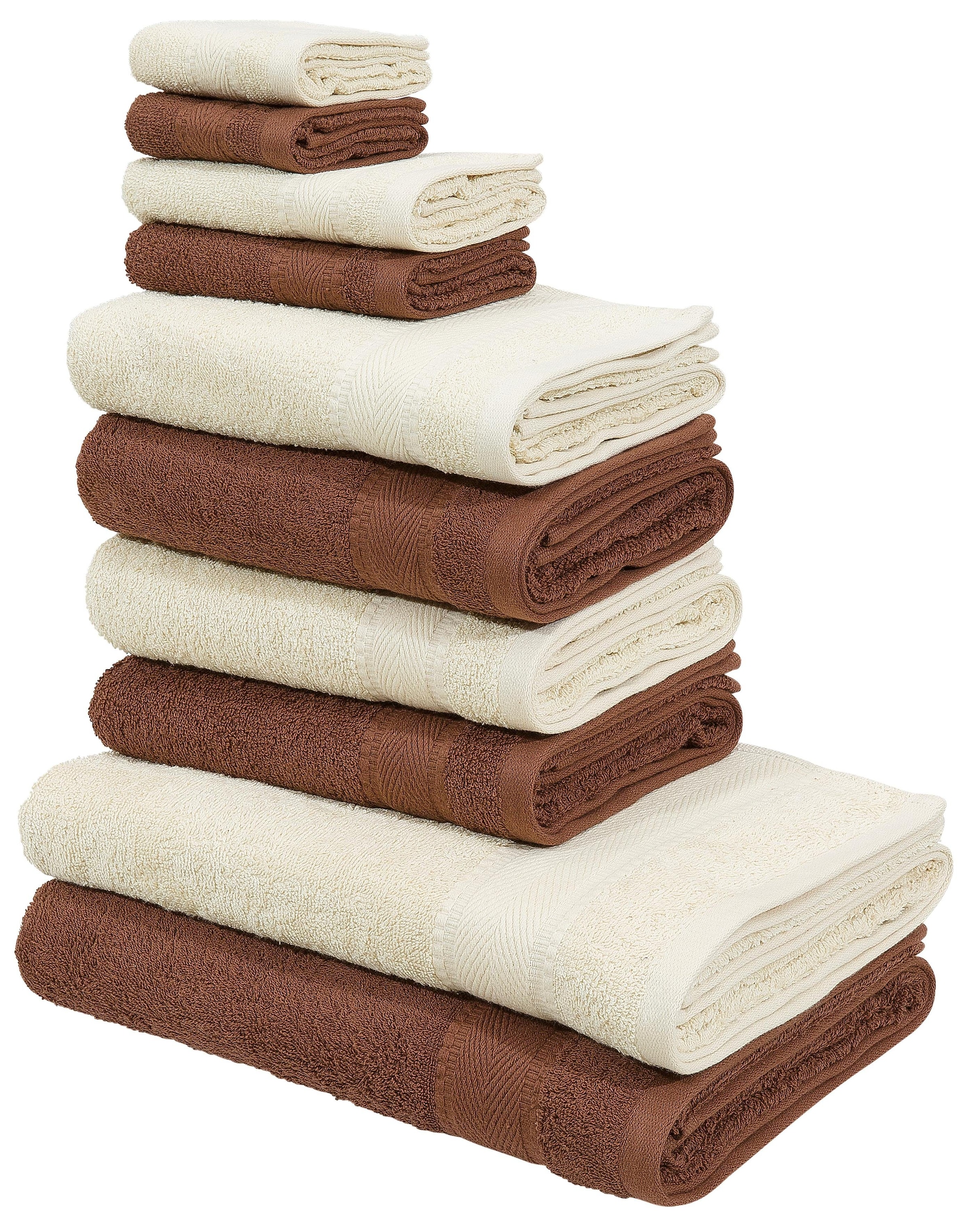 my home Handtuch Set »Afri«, 10 Walkfrottee, Set, weich, aus und mit Handtücher tlg., Bordüre Baumwolle, bestellen schnell 100% bequem