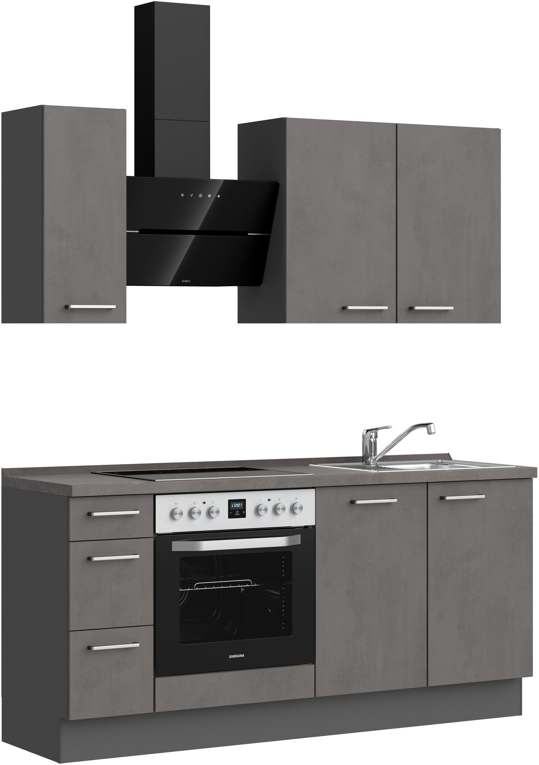 nobilia® Küchenzeile »"Riva II"«, vormontiert, Ausrichtung wählbar, Breite 180 cm, wahlw. mit E-Geräten