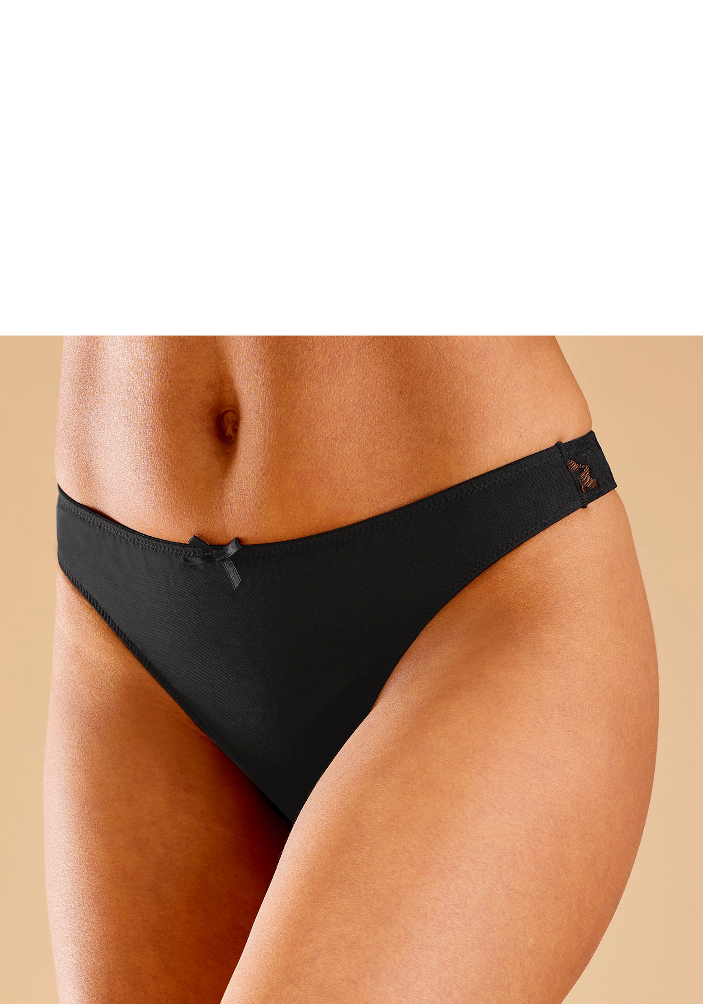 petite fleur String, (3 St.), mit Spitze hinten