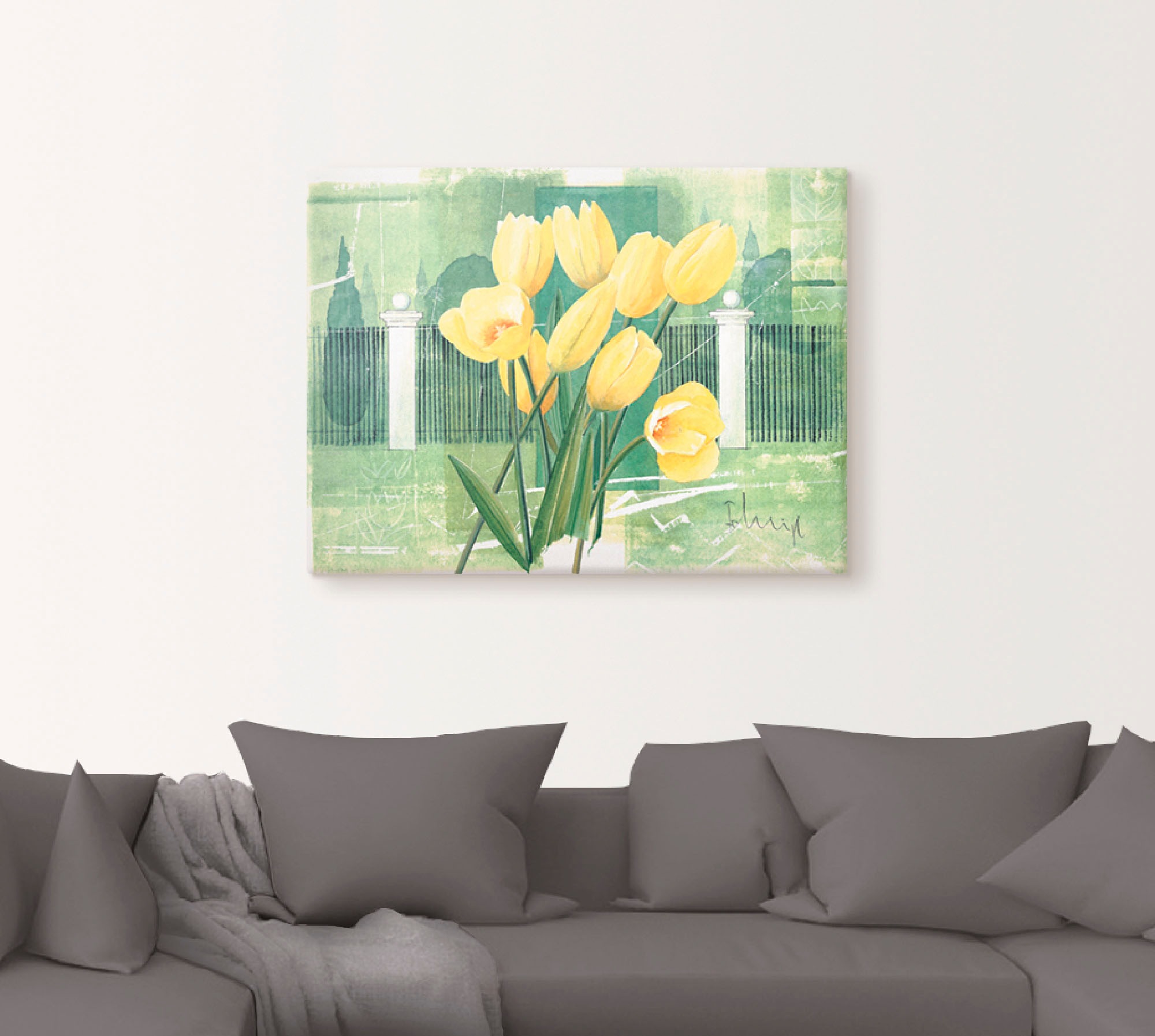 Artland Leinwandbild »Tulpen im Schlosspark«, Blumen, (1 St.), auf Keilrahmen gespannt