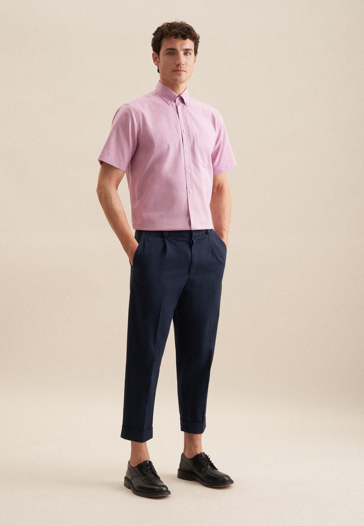 seidensticker Businesshemd »Regular« Regular 1/2 Button-Down-Kragen Struktur