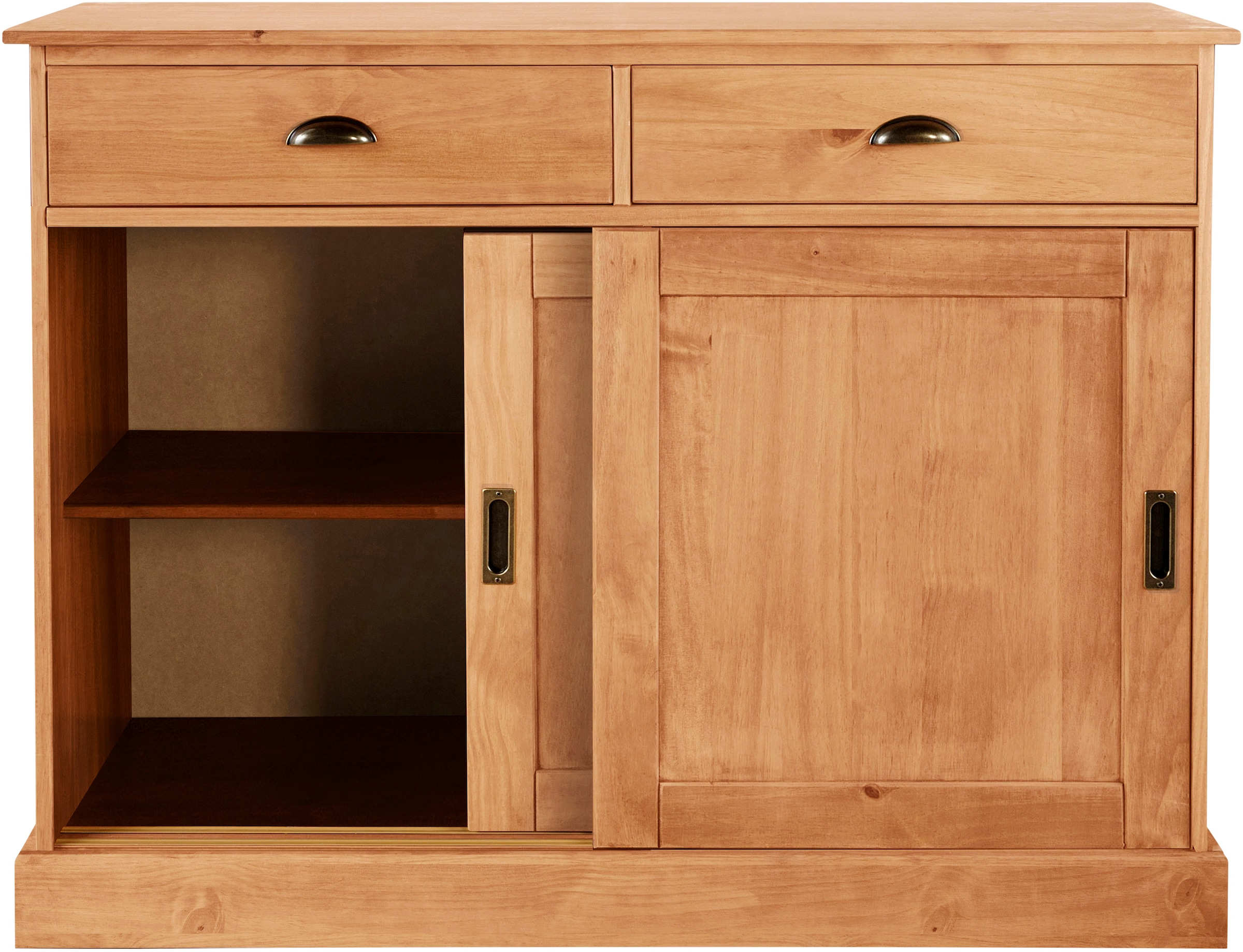 Home affaire Sideboard »Schröder«, Kommode, 2 Schiebetüren, 2 Schubkasten, aus massivem Kiefernholz