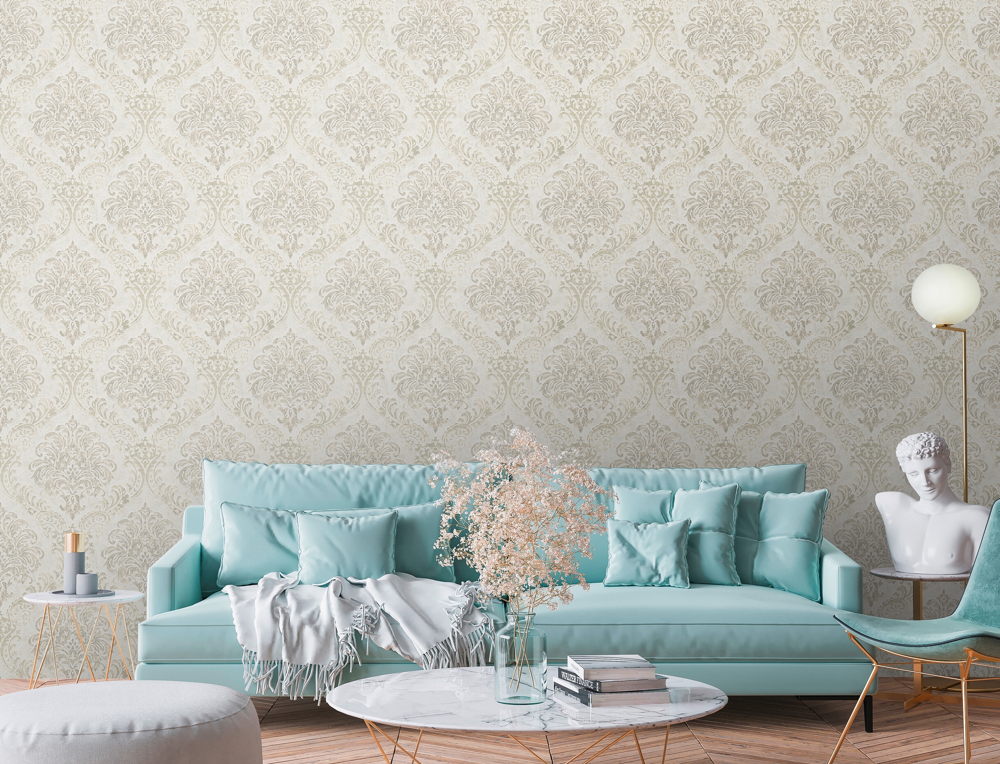 living walls Vliestapete »Metropolitan Stories. Travel Styles. Ornament-Tapete« Metall-Effekte | gemustert | metallic strukturiert Tapete Klassisch Elegant Barock Vintage-Optik Shabby Chic Tapeten Flur