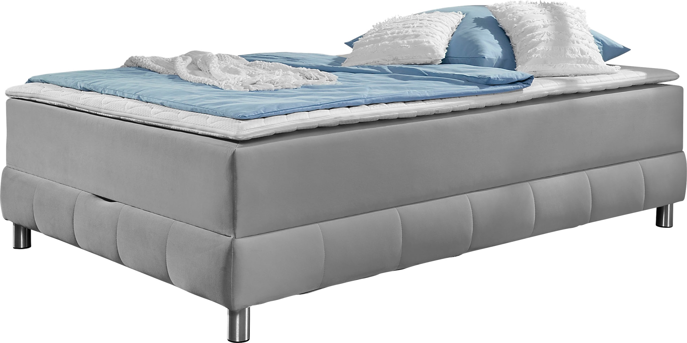 INOSIGN Boxspringbett »Vaasa«, für Dachschrägen geeignet, inkl. Bettkasten und Topper