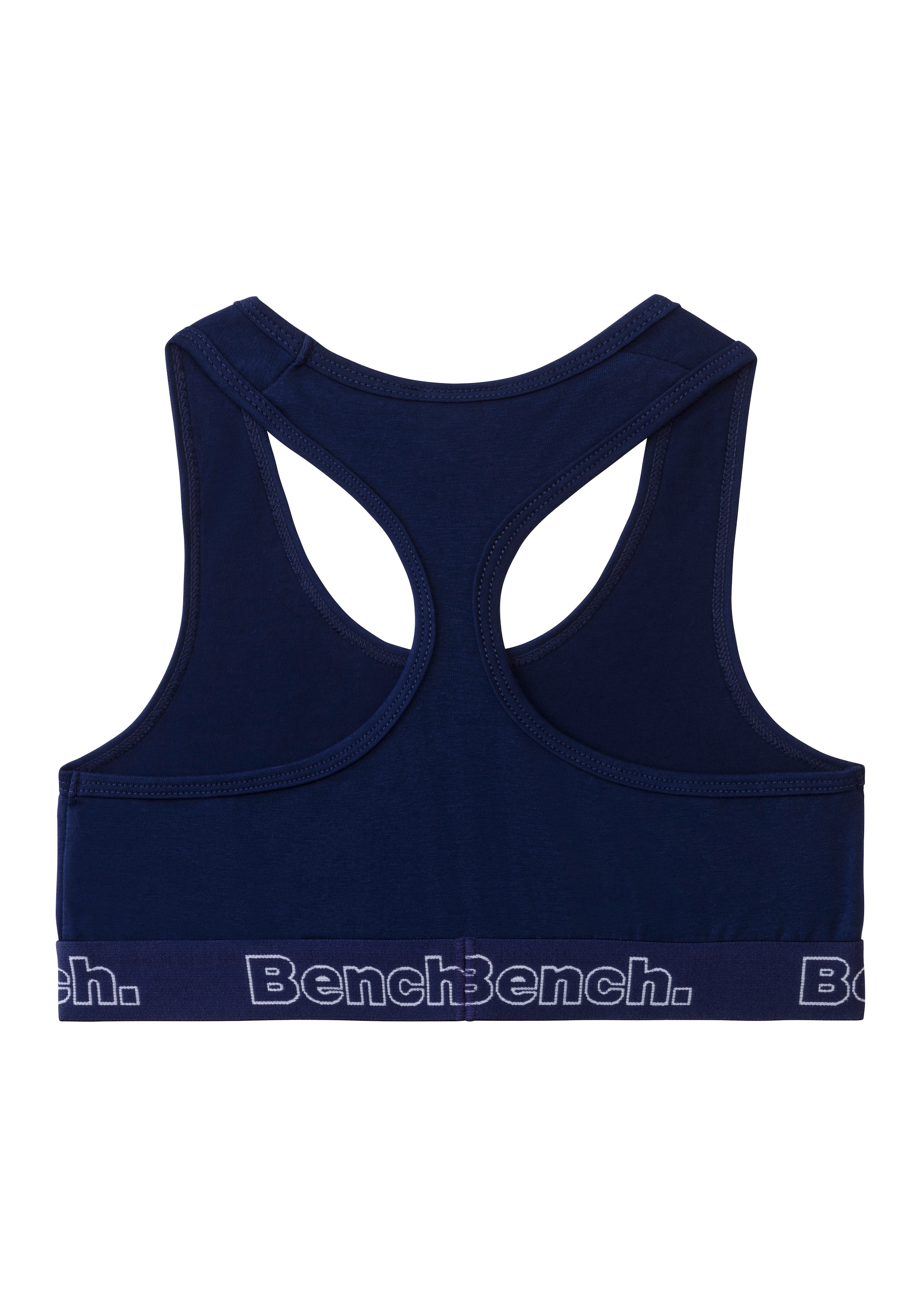 Bench. Bustier Packung, 3 mit kontrastfarbigem Bündchen und Racerback