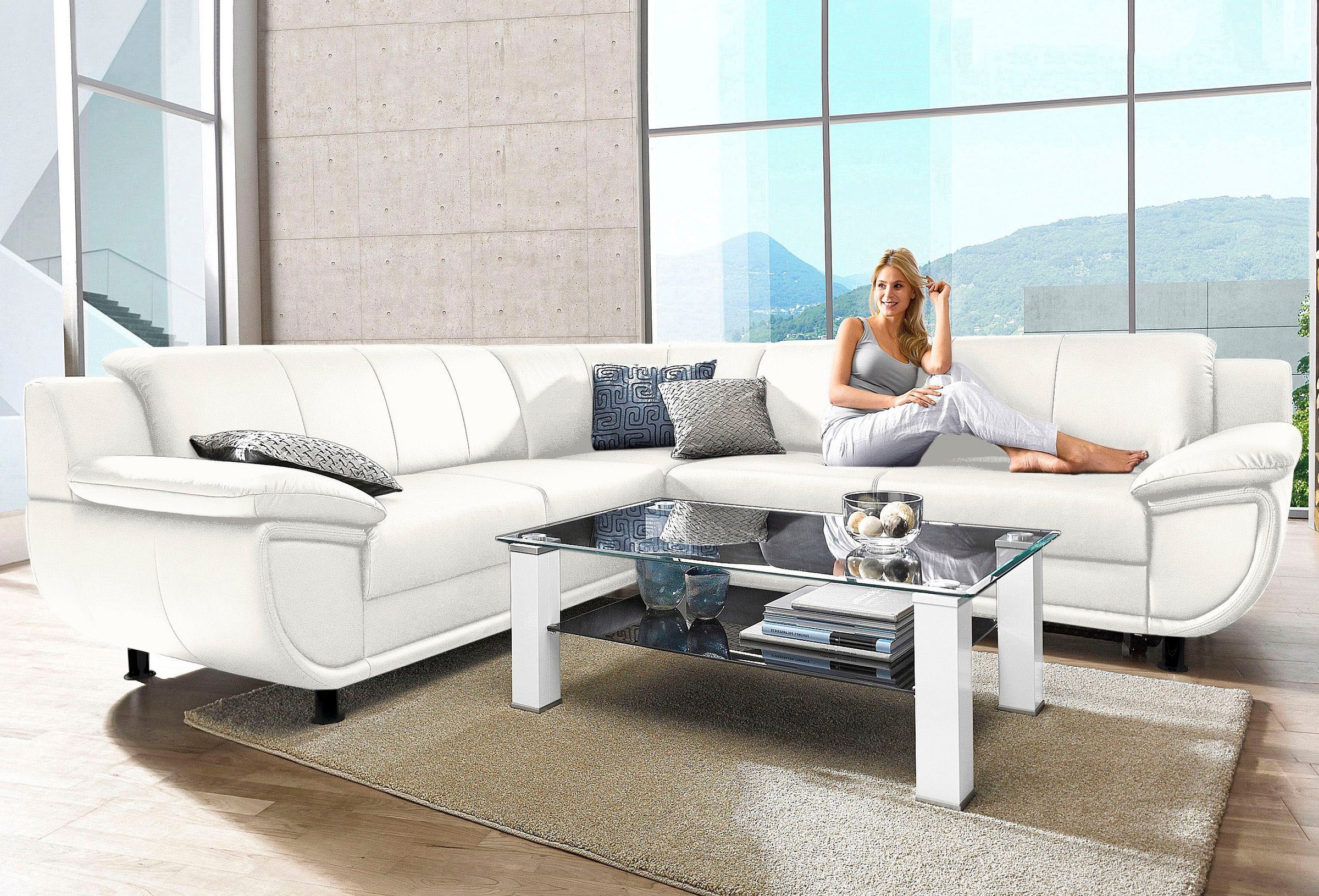 TRENDMANUFAKTUR Ecksofa »Rondo wahlweise mit Schlaffunktion, 267x247 cm (Bx günstig online kaufen