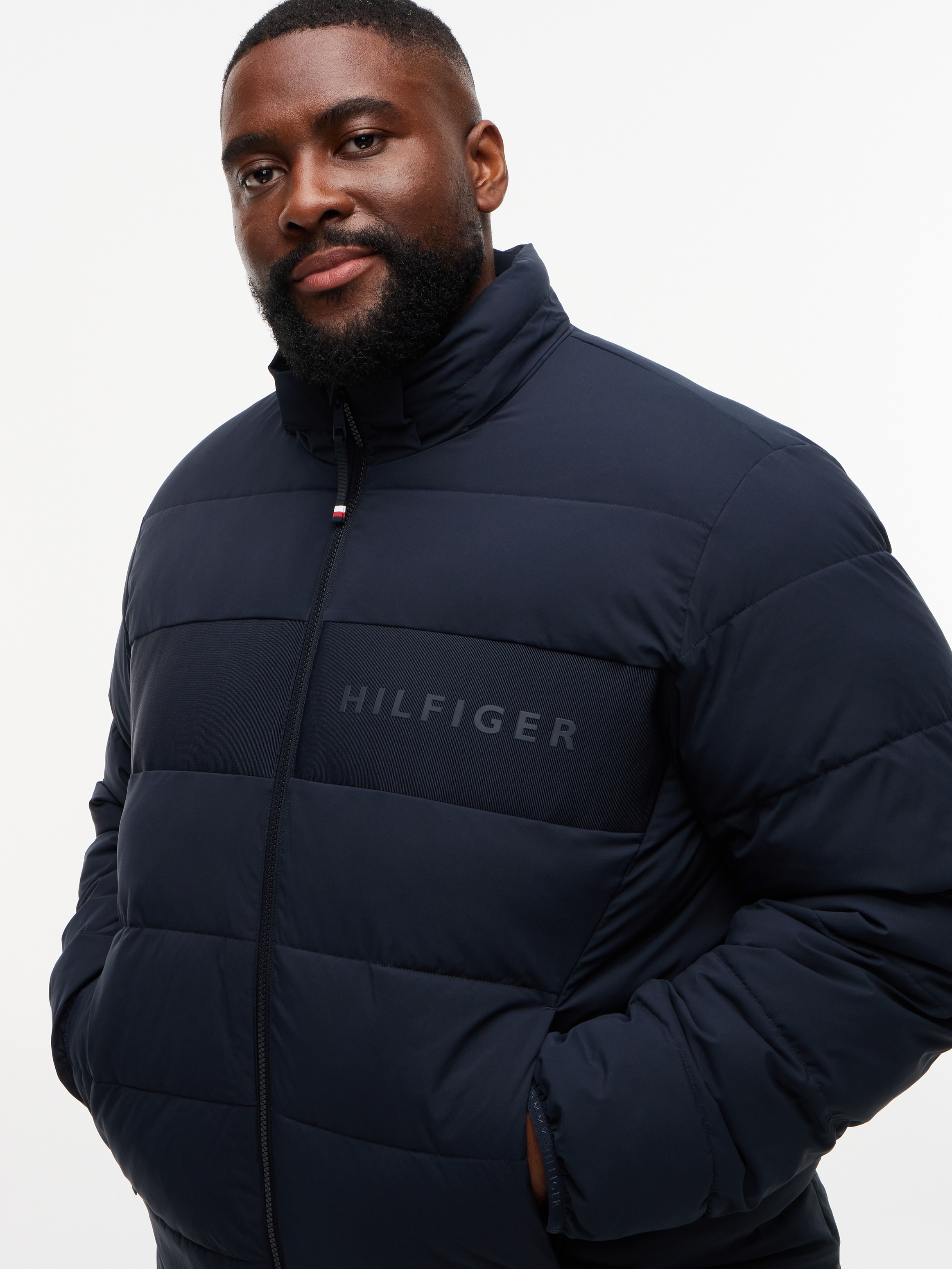 Tommy Hilfiger Big & Tall Steppjacke »BT-DETACH HOODED BRANDED« mit Kapuze Große Größen, normale Passform