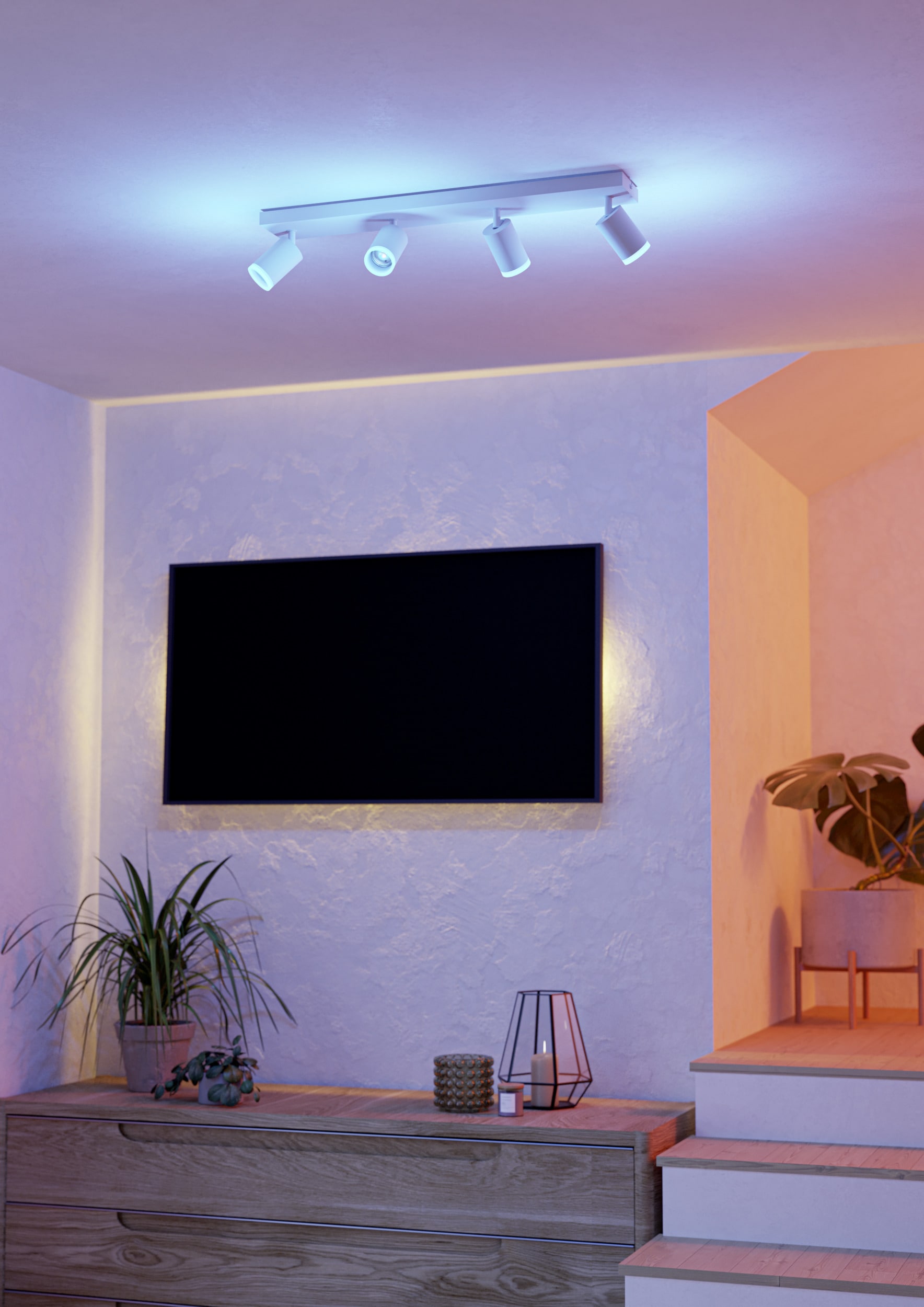 EGLO Deckenspot »MELITELLO-Z Spotlampe - Alu, Stahl - LED - 4X3,7W - IP20« LED-Modul 1 Stk. Kaltweiß | Neutralweiß | RGB | Warmweiß Wandleuchte, Wandspot, schwenkbar, Strahler, L68 x B10,5 x H8 cm