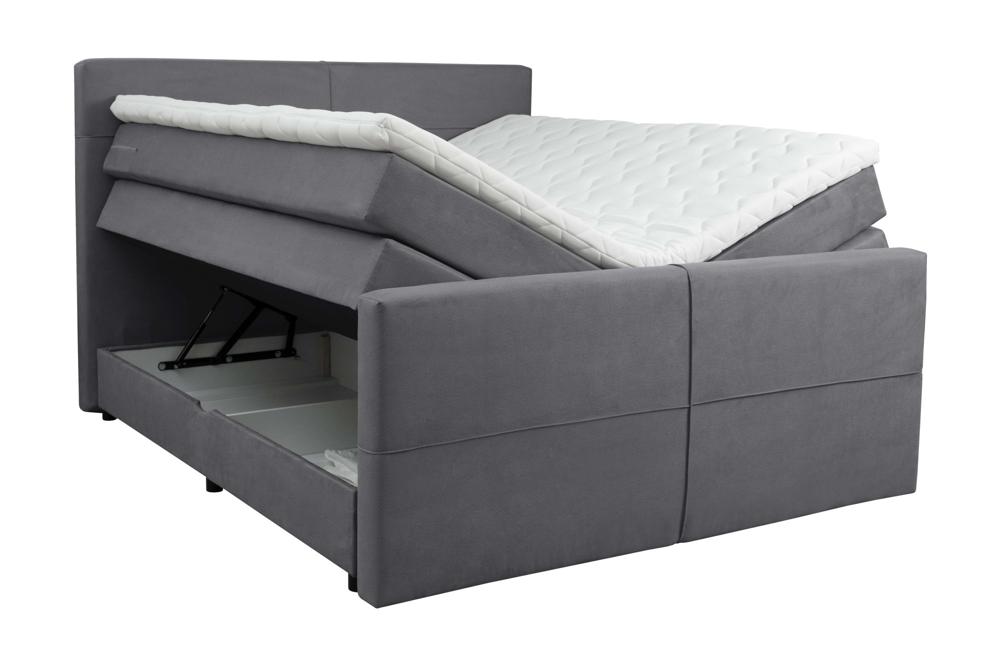 Home affaire Boxspringbett »Lucas, Doppelbett, Polsterbett, Federkernbett, Komforbett, 160,180 cm« inkl. Topper, zwei Bettkästen, Taschen-Federkernmatratze, Härtegrad 3