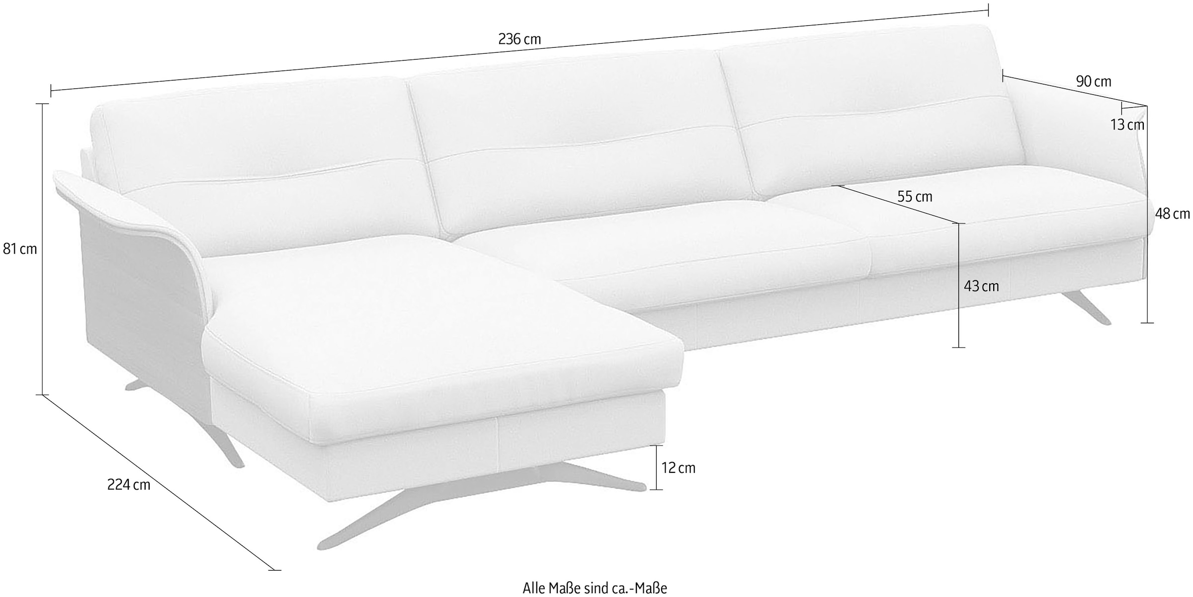 FLEXLUX Ecksofa »Glow Designsofa, bequem und komfortabel durch hochwertigen Sitzaufbau«, L-Form, Modernes skandinavisches Design
