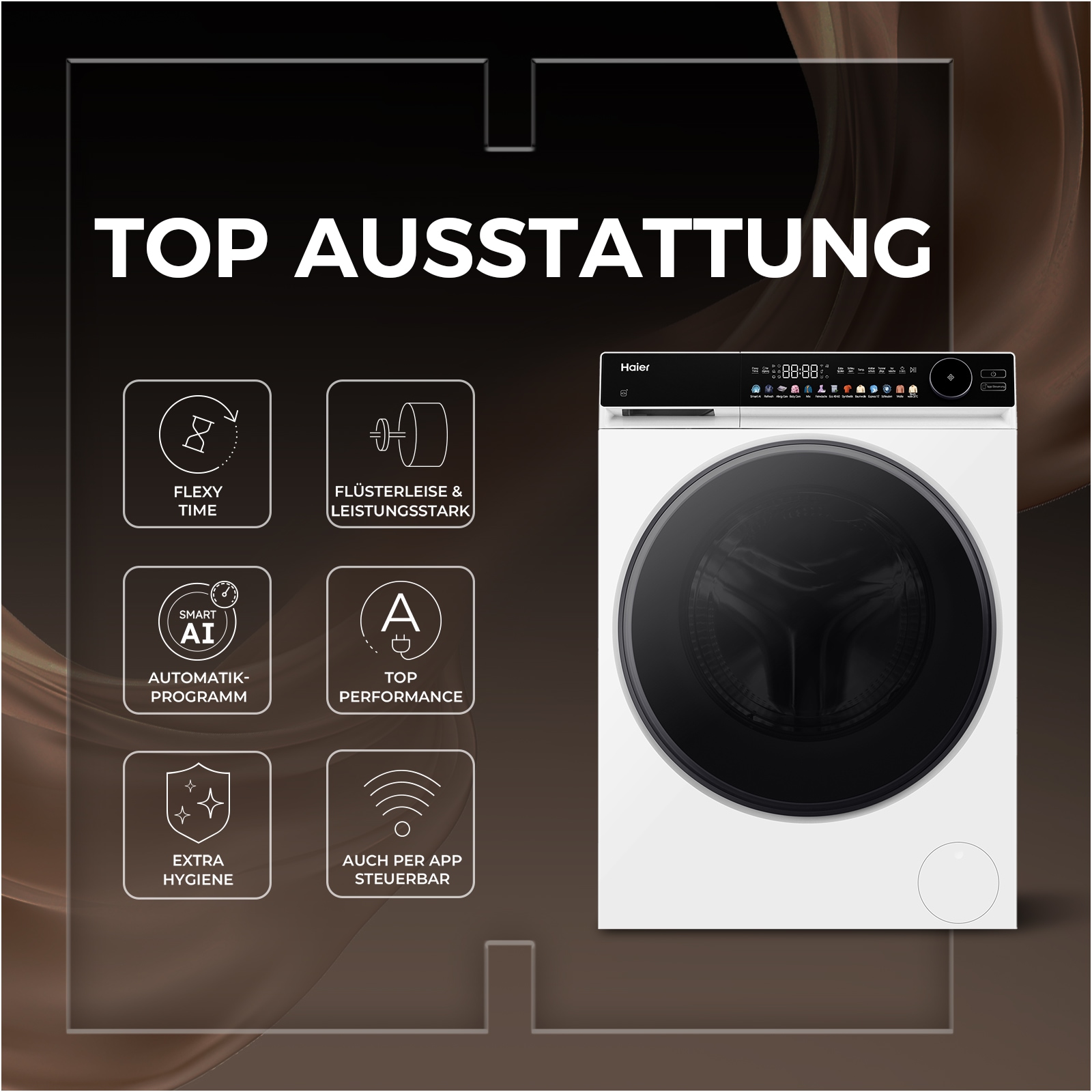 Haier Waschmaschine G7 Serie »HW90-B14667TU1« 9 kg 1400 U/min Flüsterleiser Direct Motion Motor