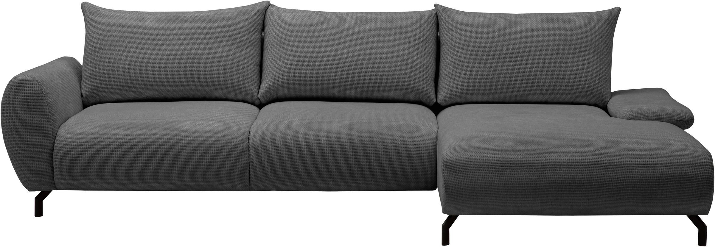 OTTO home Ecksofa »KELLIE, L-Form, 315 cm, verstellbare Armlehne, Metallfüße,« wahlweise Recamiere links o. rechts, Chenille-Stoff, hoher Sitzkomfort
