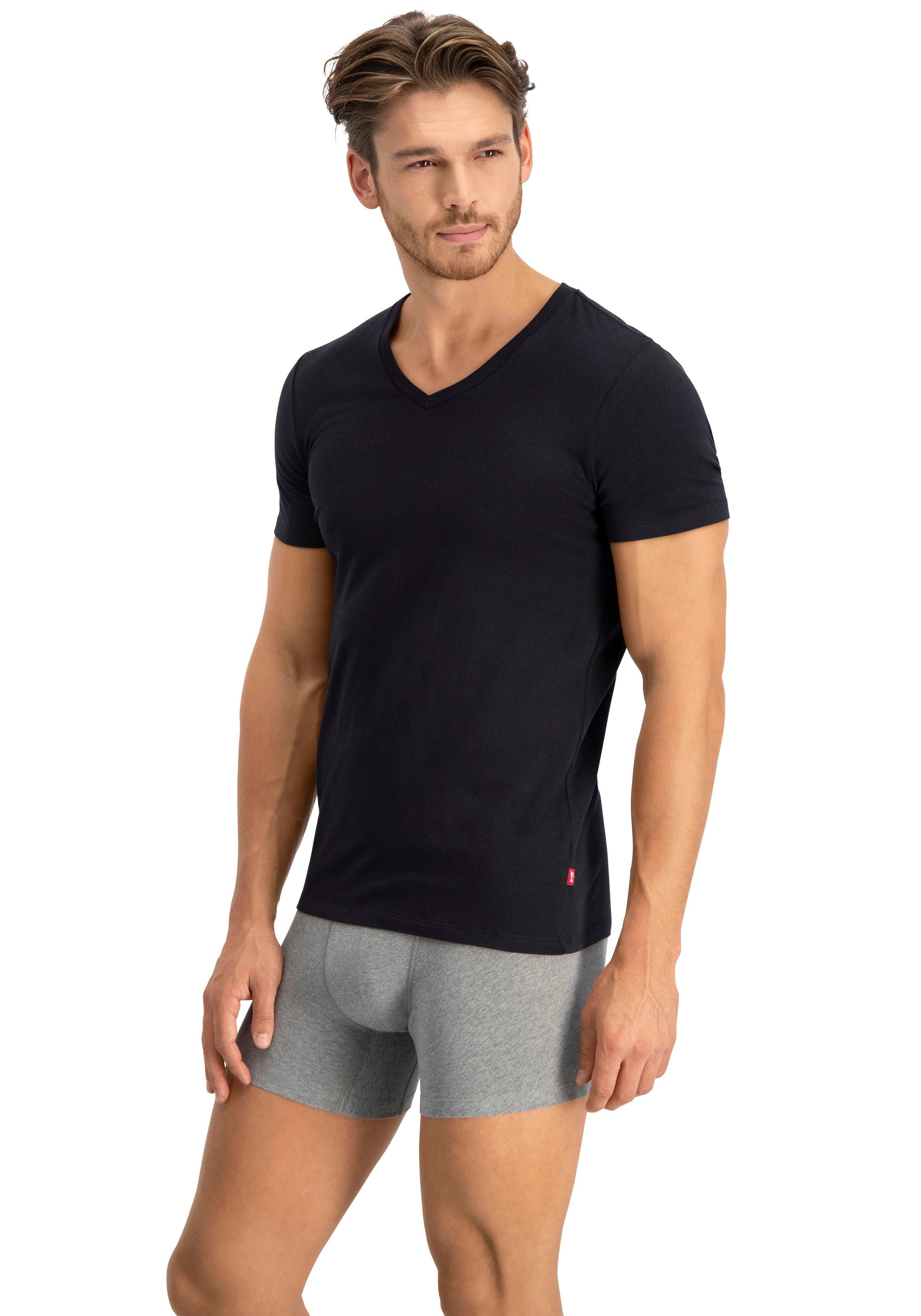 Levi's® T-Shirt, (Packung, 2er-Pack), mit breitem Logobund