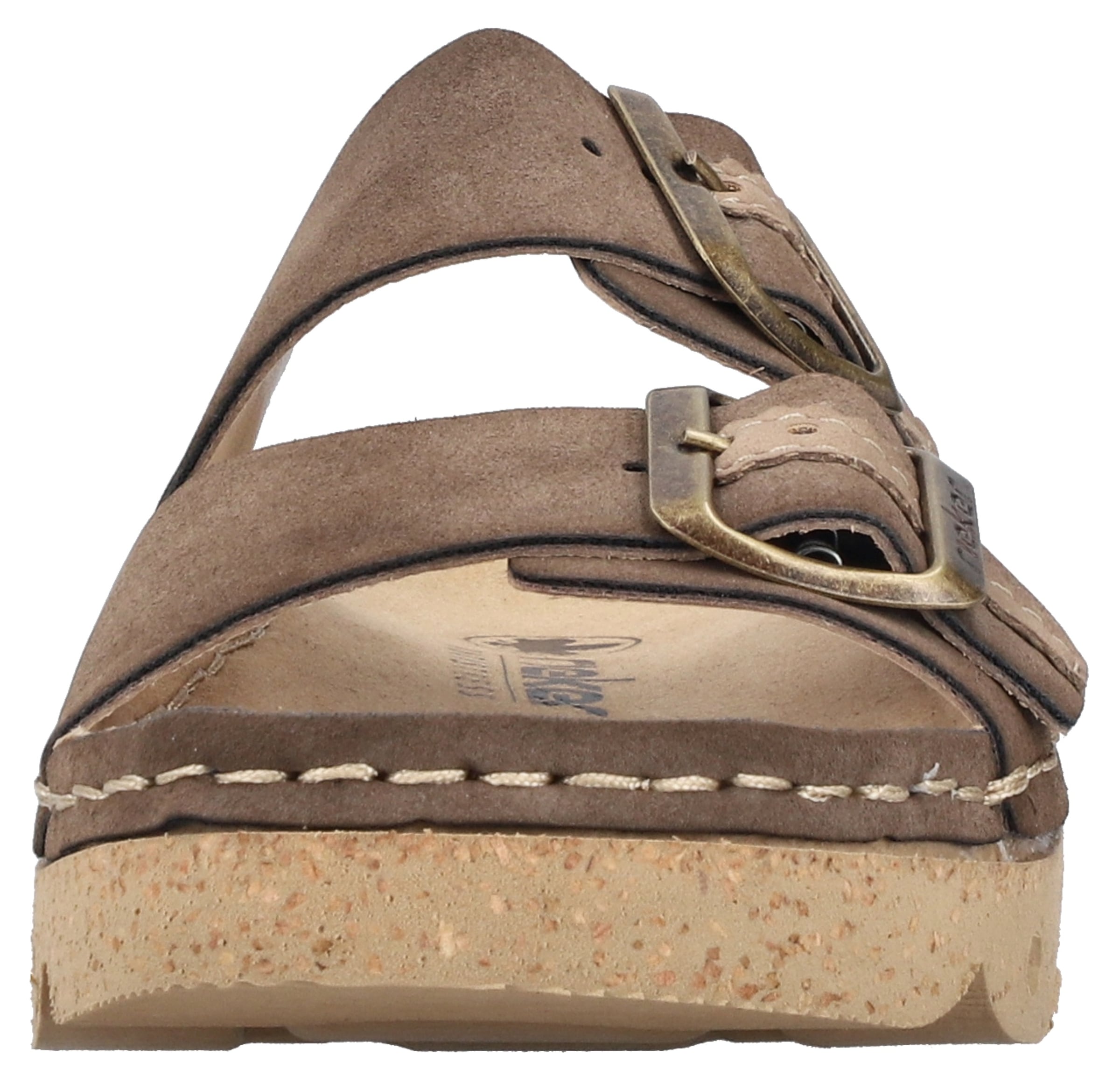 Rieker Pantolette, Sommerschuh, Schlappen, Hausschuh mit verstellbaren Schnallen