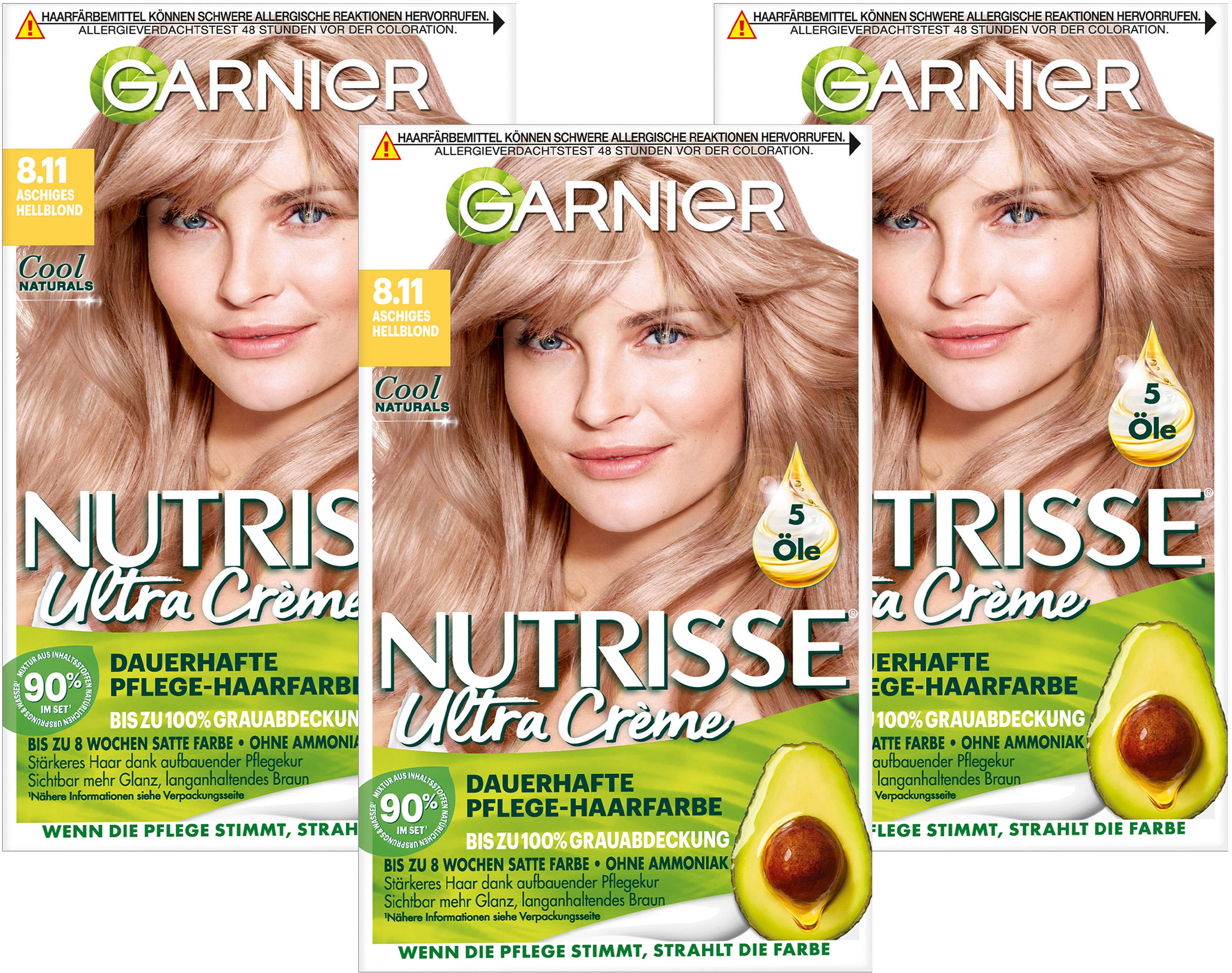 GARNIER Coloration »Garnier Nutrisse Ultra Crème«, (Packung, 3 tlg.), mit pflegender Formel
