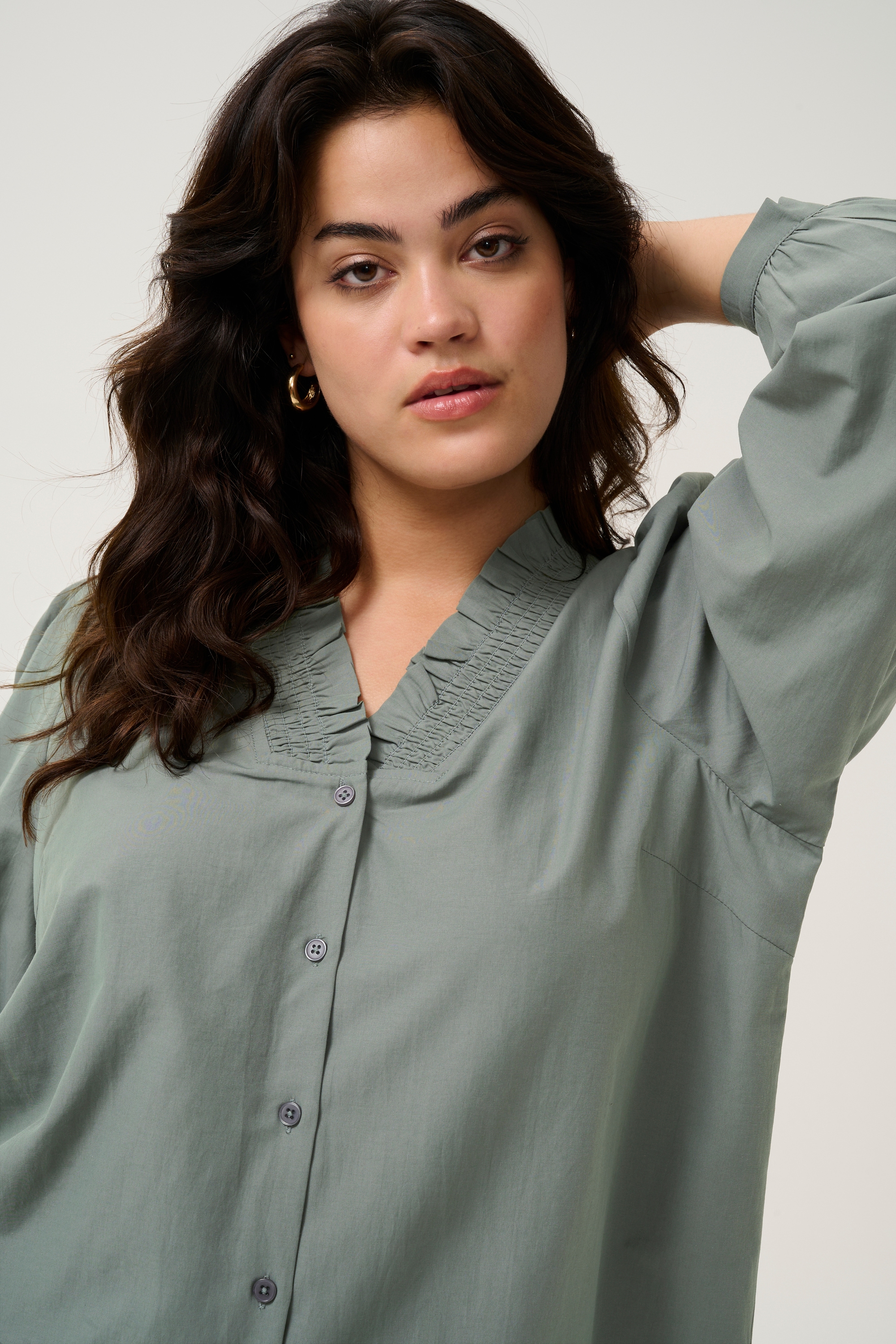 KAFFE Curve Langarmbluse »Damen Langarm-Bluse KCmai«