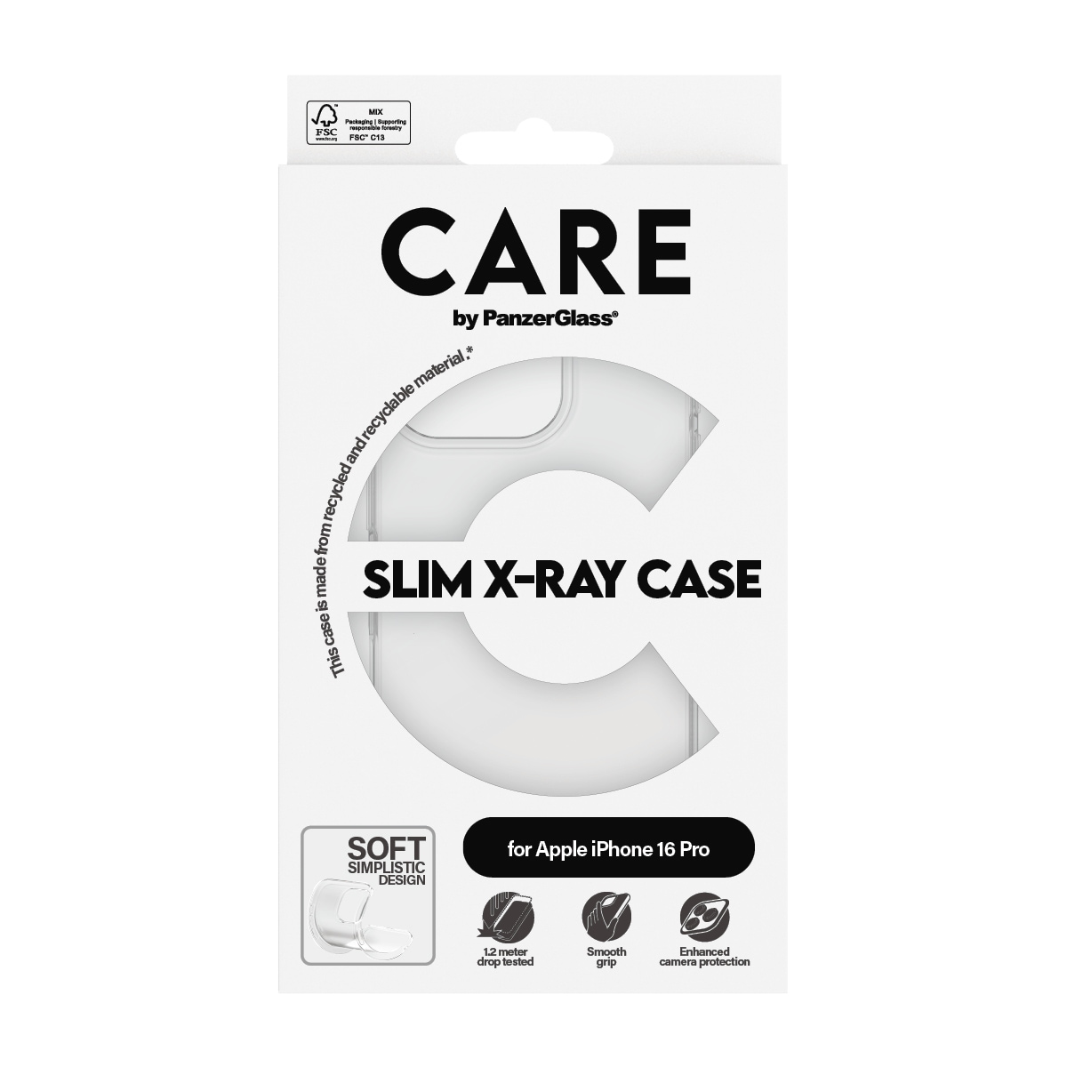 CARE by PanzerGlass Handyhülle »Case Fashion X-Ray Soft Basic Apple iPhone 16 Pro« Backcover, Schutzhülle, Handyschutzhülle, Case, Schutzcase, stoßfest