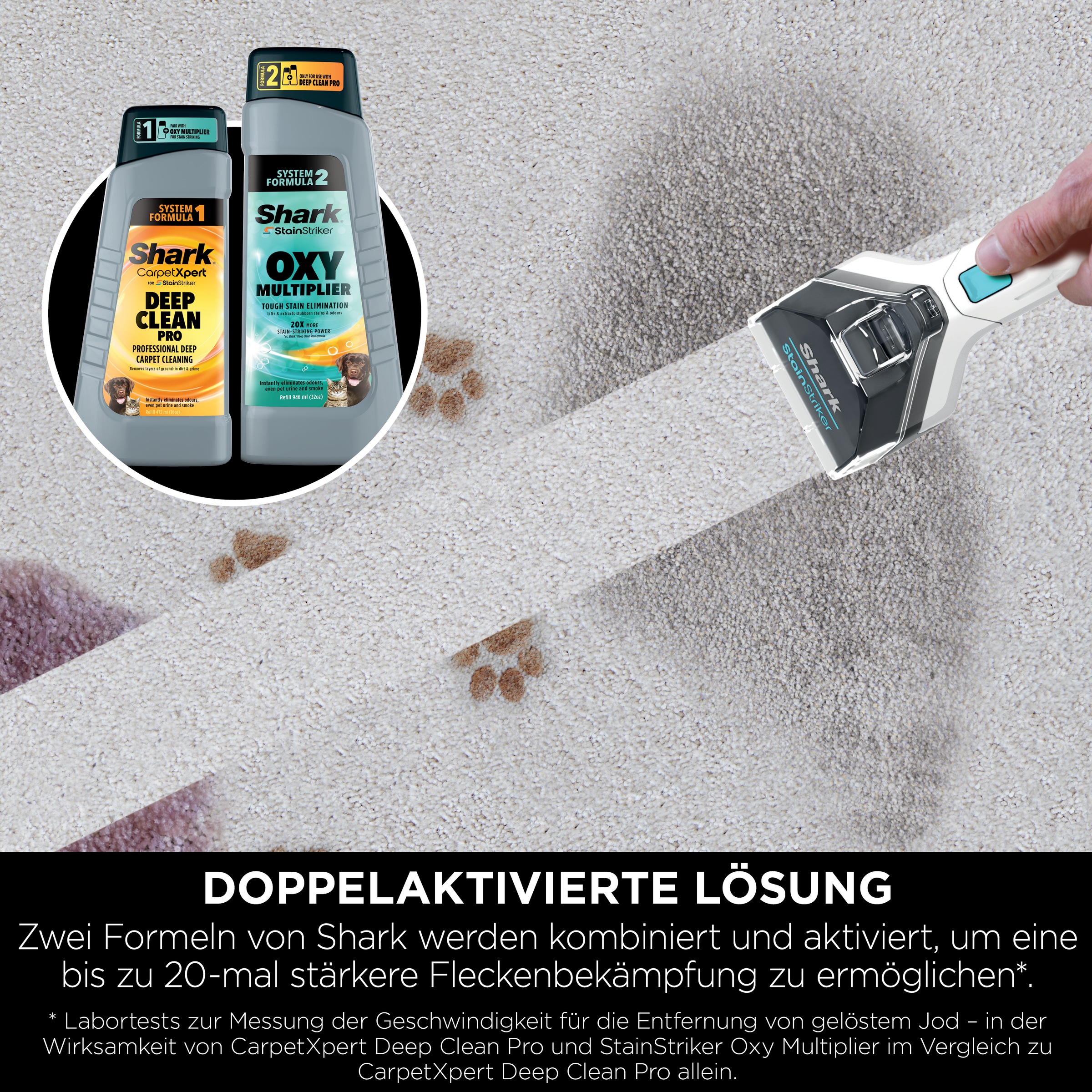 Shark Fleckentferner »StainStriker«, (2 St.), Reinigungsmittel Set