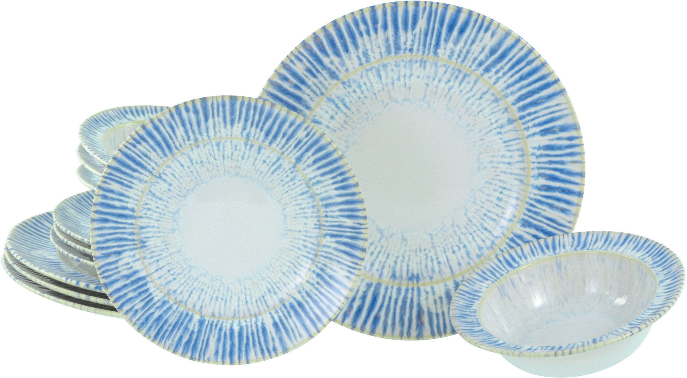 CreaTable Teller-Set »Rondo Summertime Blau, Tellerset 12-tlg« Maritim, Rea günstig online kaufen