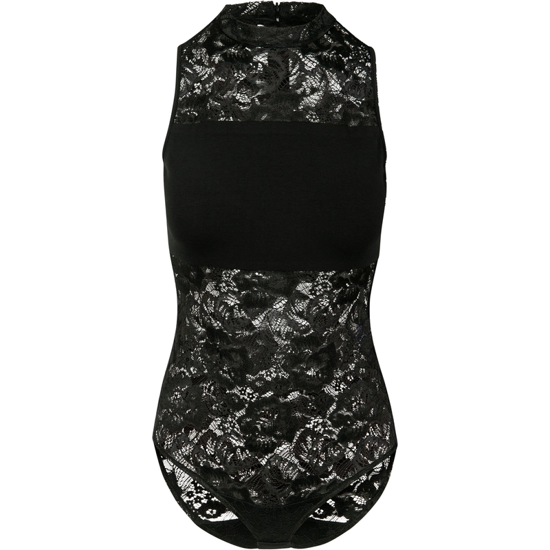 URBAN CLASSICS Body »Damen Ladies Laces Body« black L - US-Größen US-Größen L Bodies für vielseitige Looks