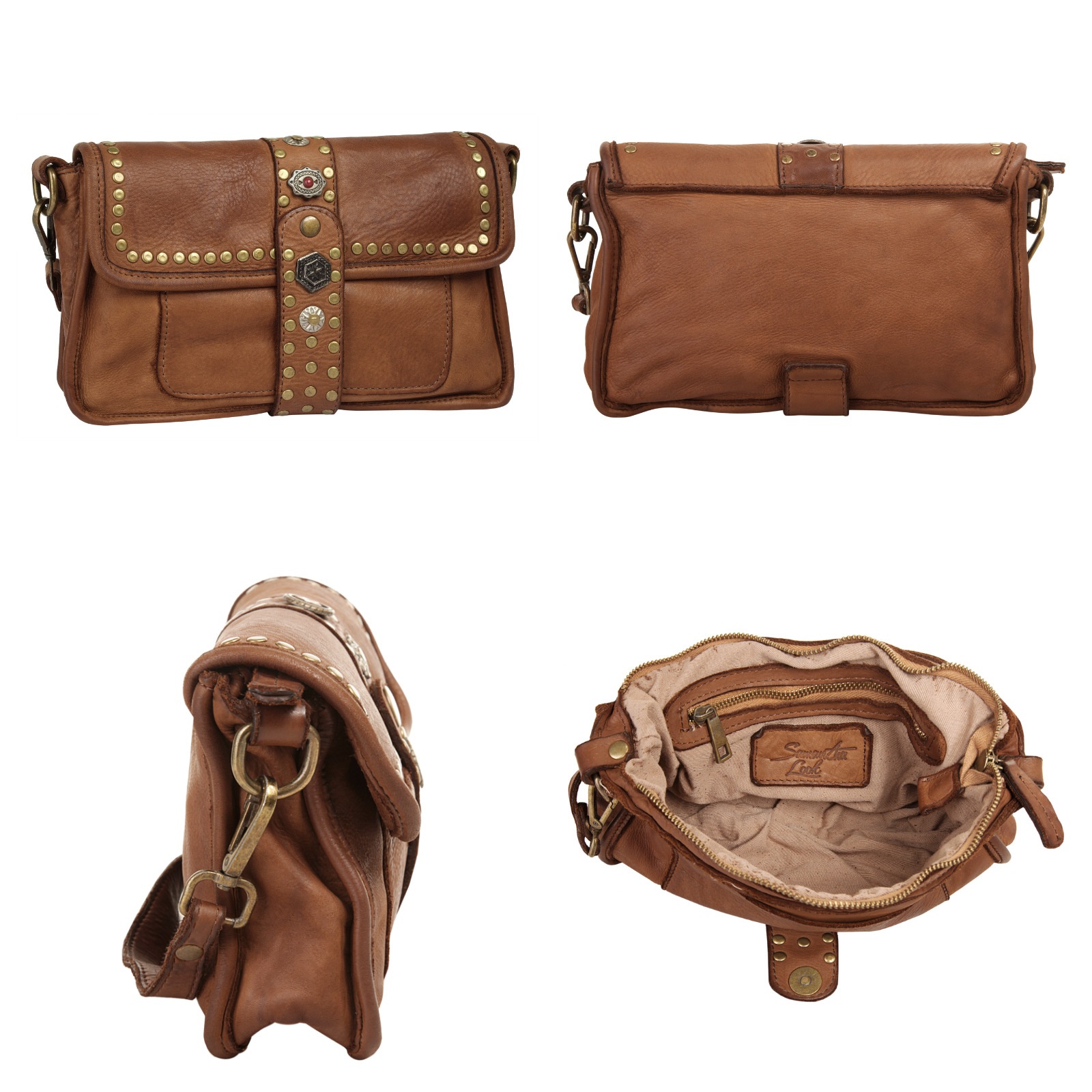 Samantha Look Henkeltasche, echt Leder, Made in Italy