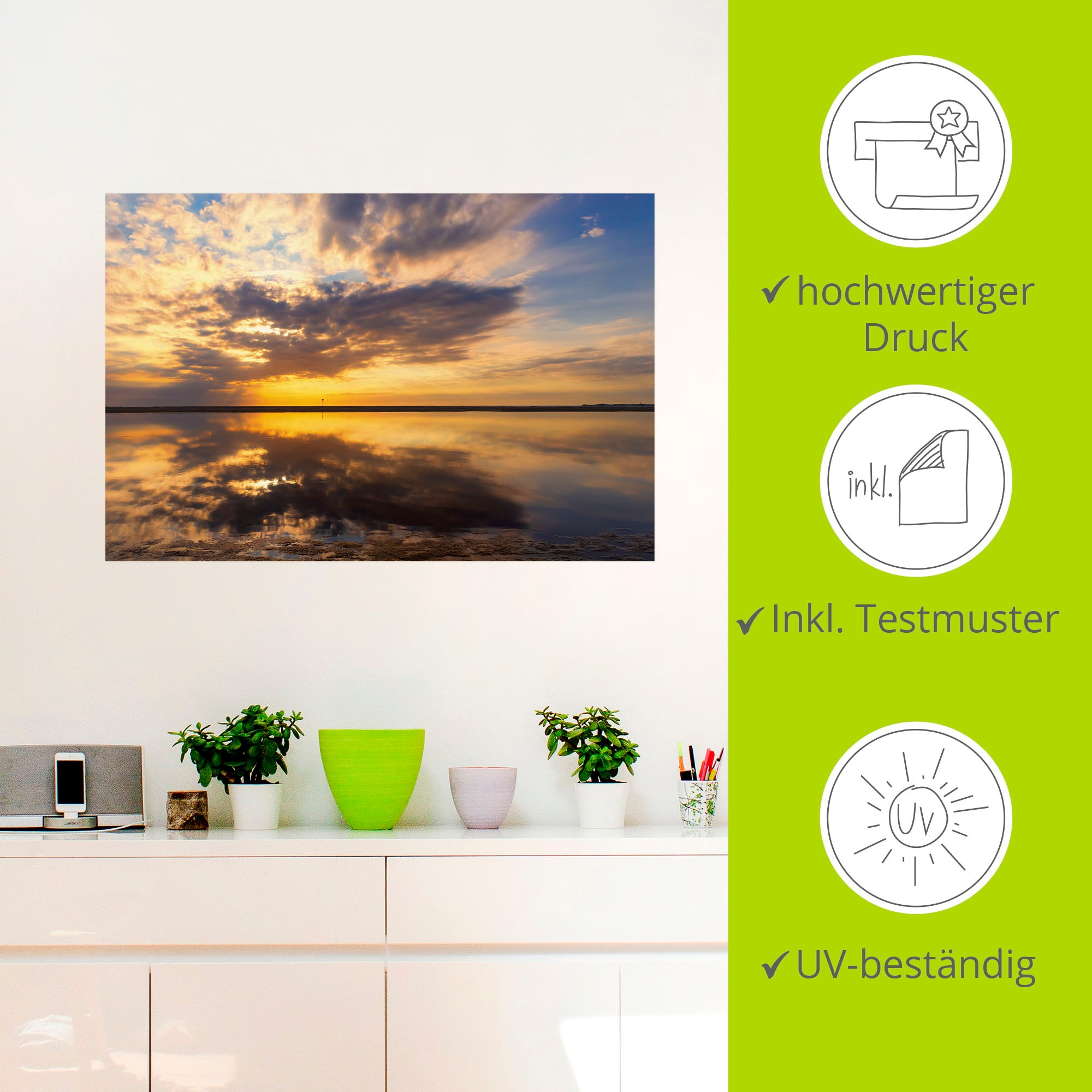 Artland Wandfolie »Abendstimmung«, Bilder vom Sonnenuntergang & -aufgang, (1 St.), selbstklebend