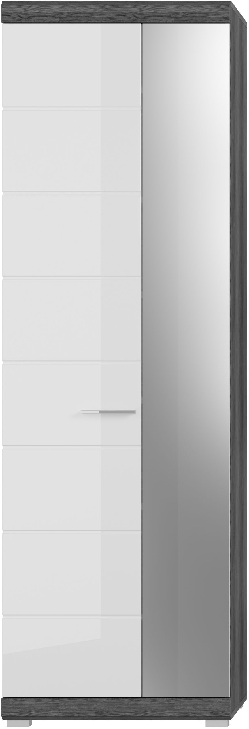 INOSIGN Garderobenschrank »Siena, Höhe 197cm, 2 Türen, 4 Einlegeböden, ausziehbare Kleiderstange«, (1 St.), Scout, Garderobenschrank Höhe 197 cm, 1 Spiegeltür, 6 Fächer